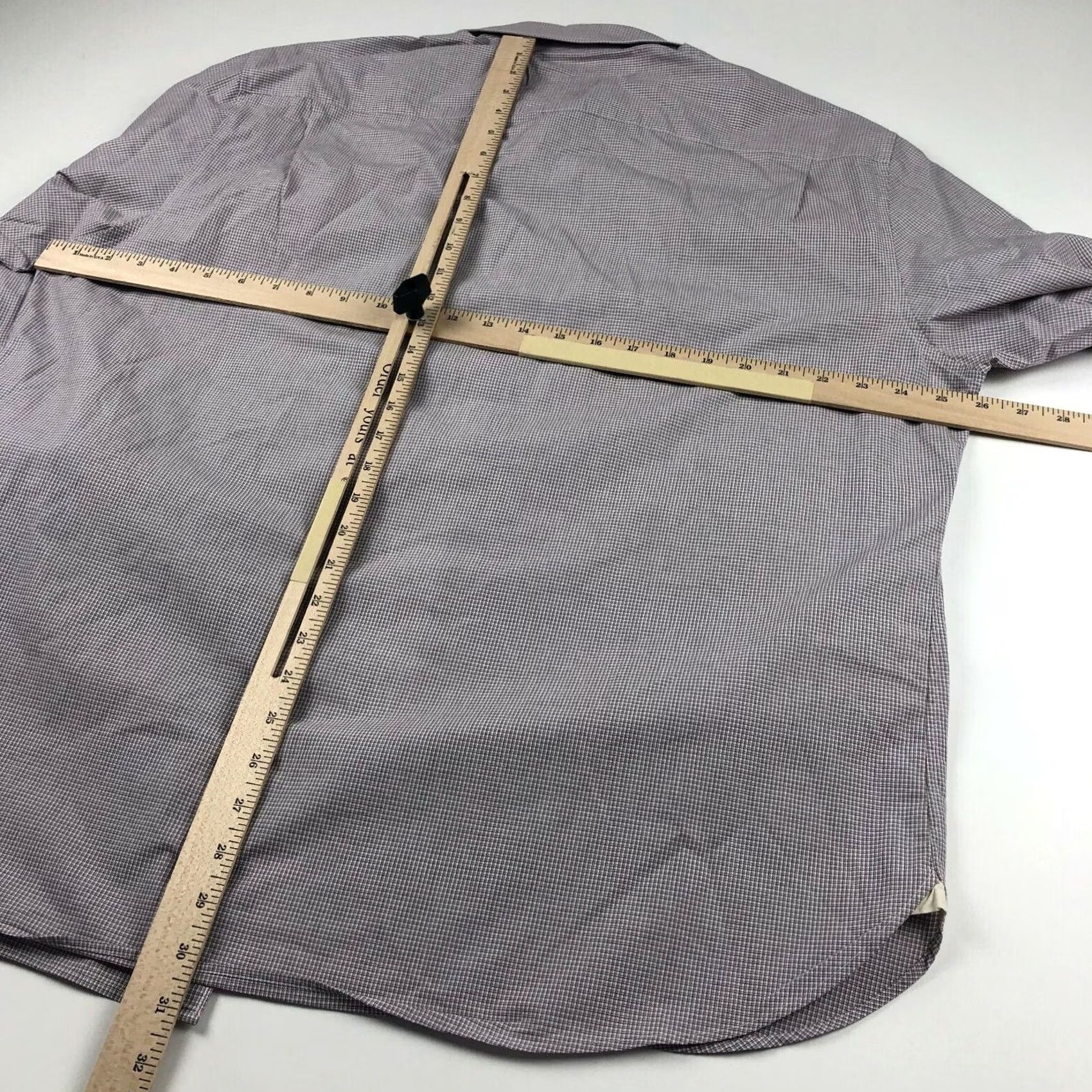 John Varvatos John Varvatos Dress Shirt Gray Long Sleeve Button Front 17.5 Mens Regular Size Check Pattern Shirt Size 48R - 4 Thumbnail