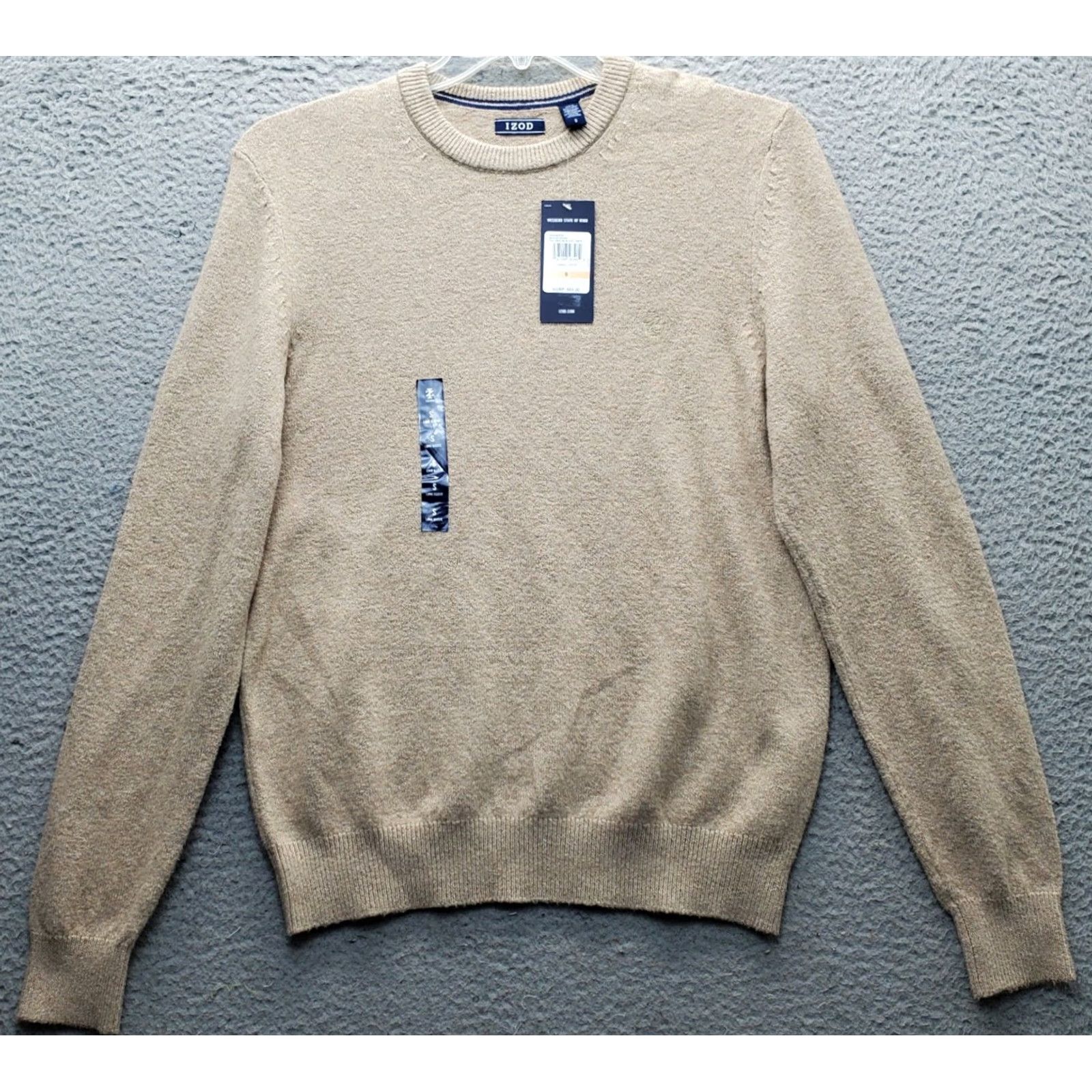 Izod IZOD Mens Sweater Shirt Brown Cotton Soft Knit Long Sleeve Crew Neck Pullover Size S Regular Size US S / EU 44-46 / 1 - 2 Thumbnail