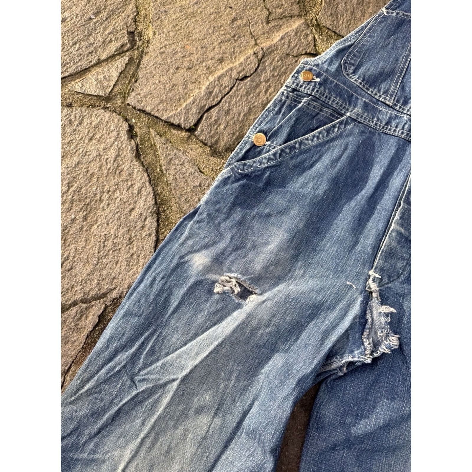 Lee VINTAGE Lee Overalls Men’s S/M 40’s Long L Sanforized Jelt Denim Size US 30 / EU 46 - 3 Thumbnail