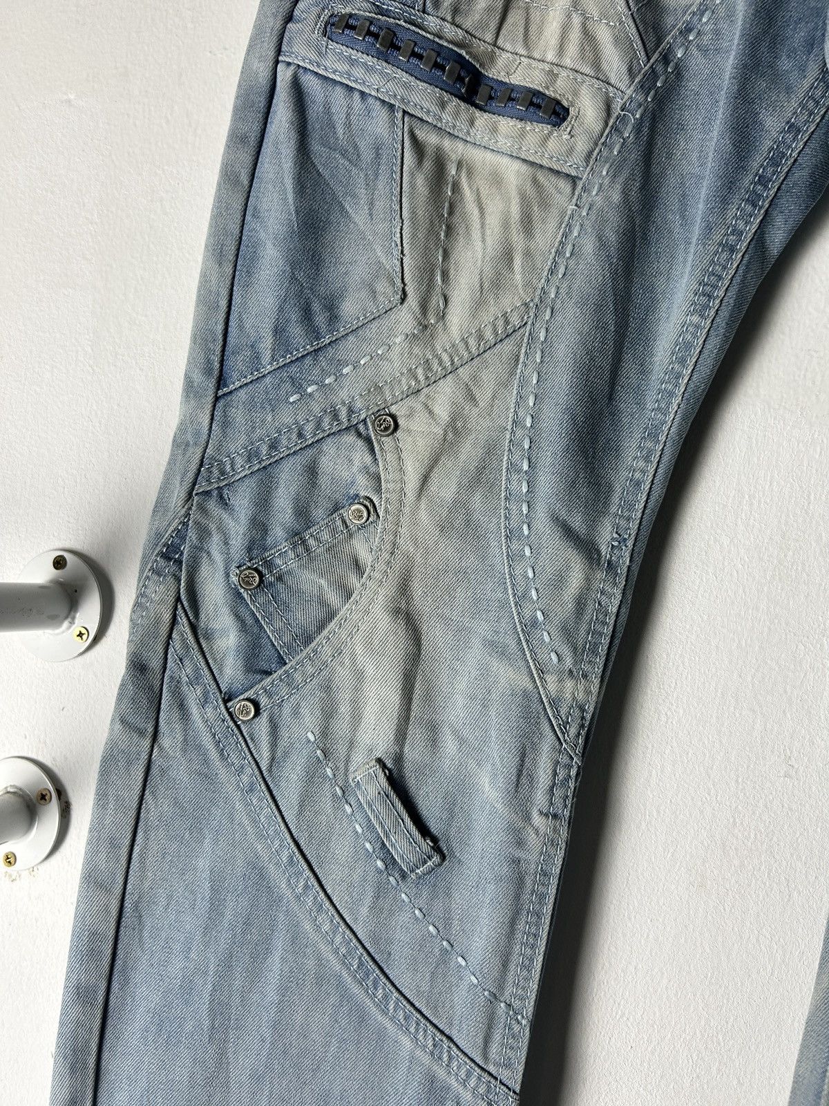 Japanese Brand Blue Jeans Rag Famous Denim Multipocket Japan Style Size US 35 - 3 Thumbnail