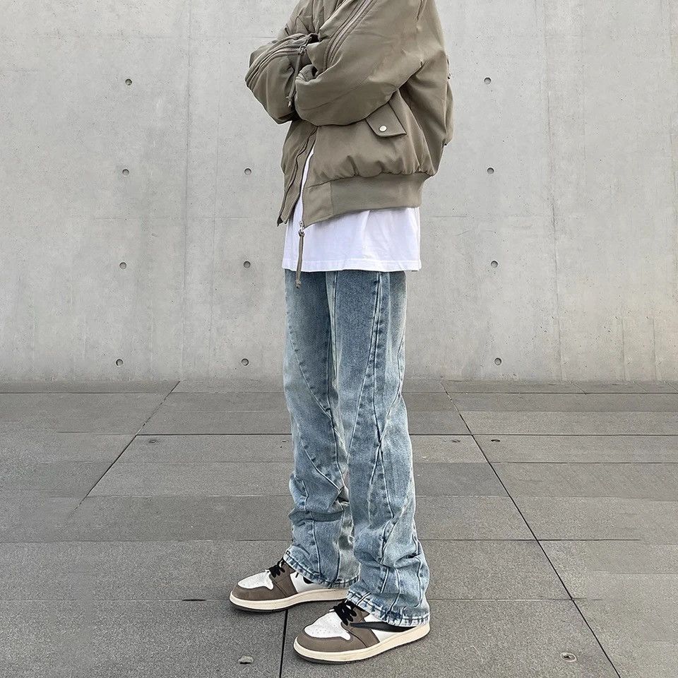 Japanese Brand × Vintage Skinny Jeans Men Streetwear Autumn Blue Slim Trousers Y2k Size US 33 - 4 Thumbnail