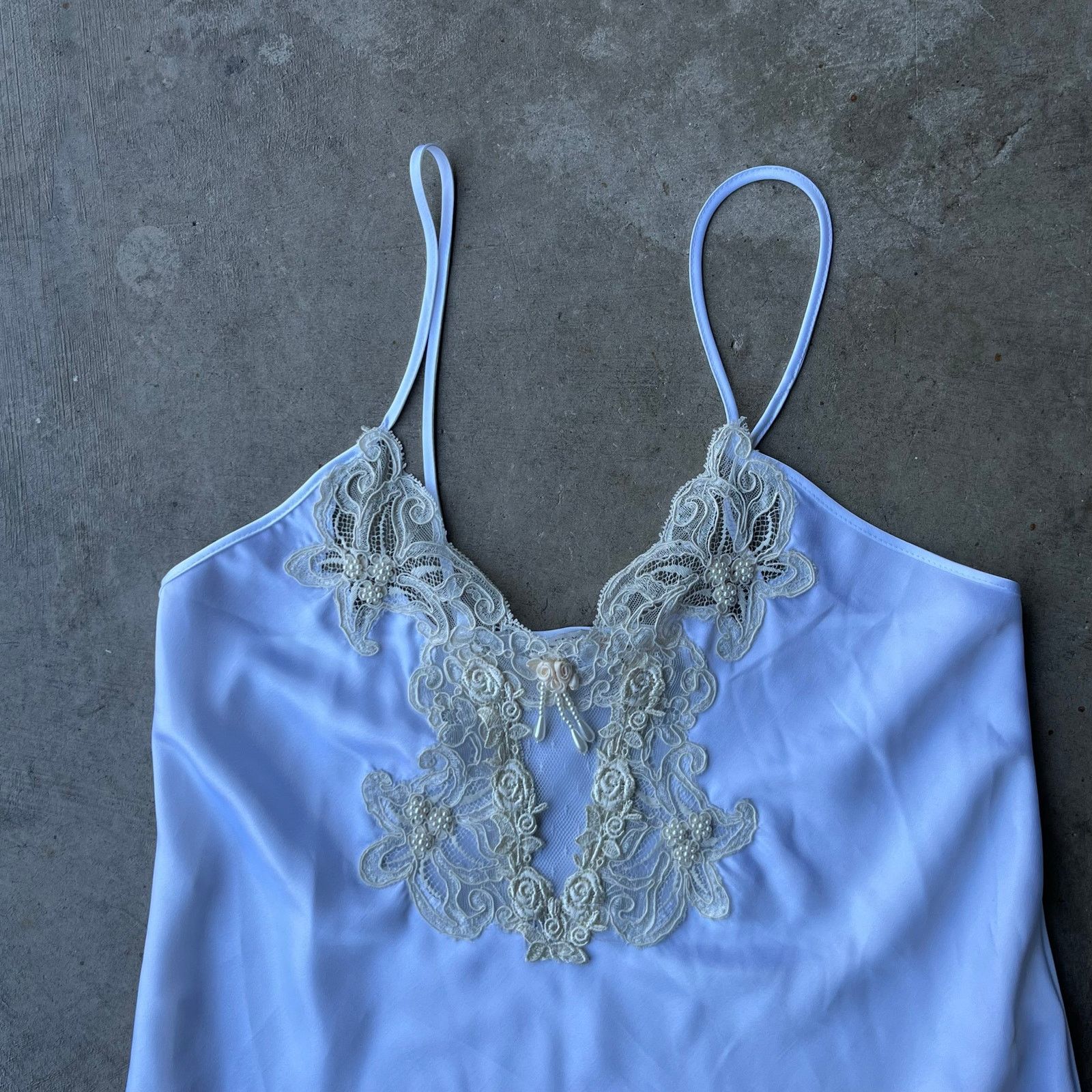 Vintage VINTAGE PRIVATE LUXURIE WHITE TOP DRESS SMALL 90S LACY BOHO Size S / US 4 / IT 40 - 1 Thumbnail