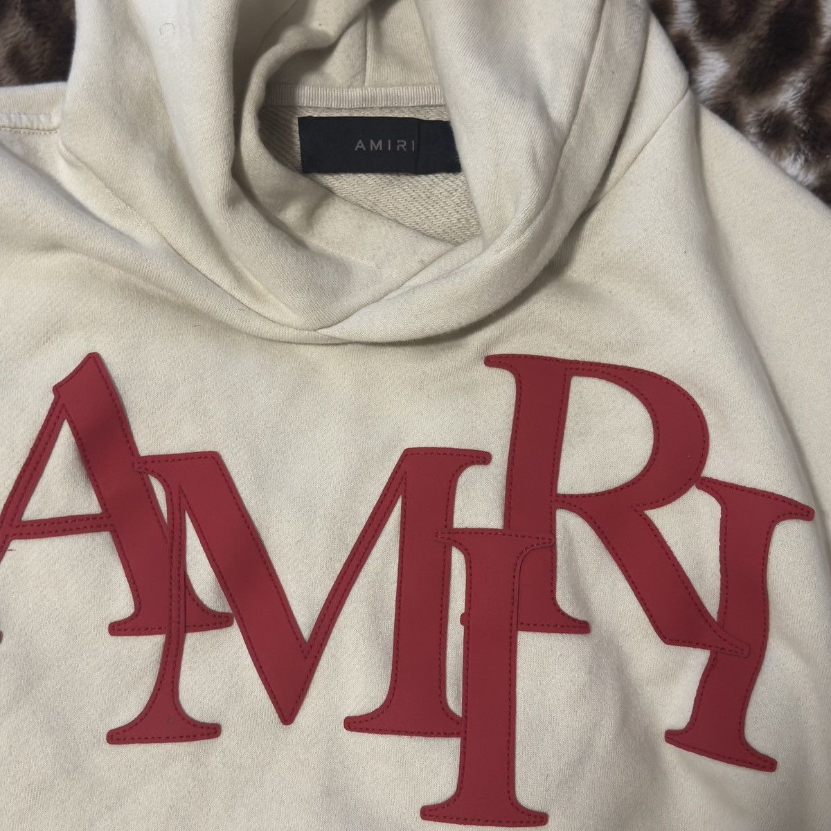 Amiri 'AMIRI' Beige Staggered Hoodie Size US M / EU 48-50 / 2 - 3 Thumbnail