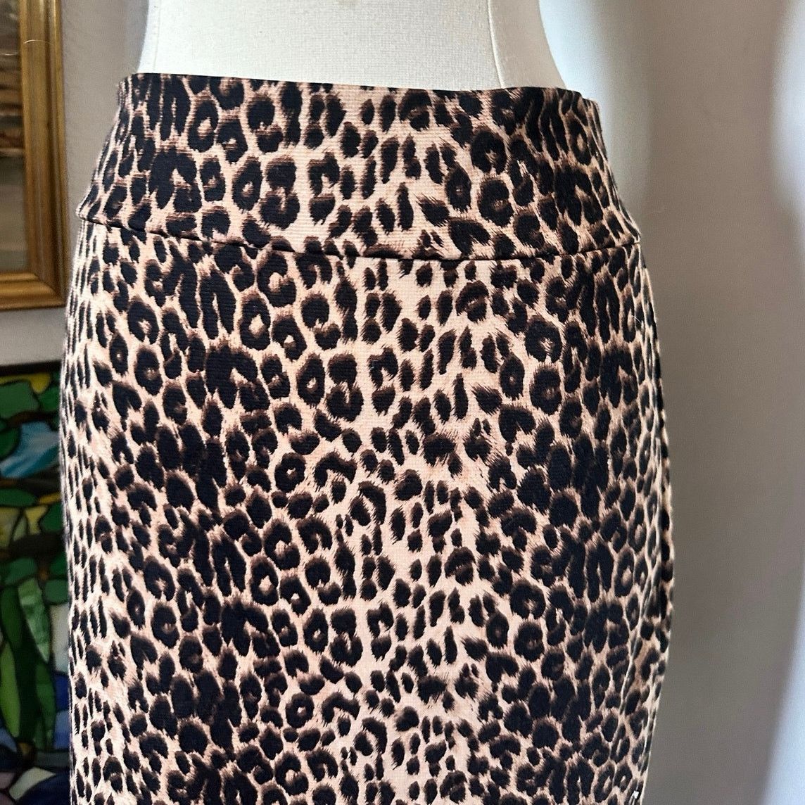 Other scobe leopard print black brown midi skirt Size 34" / US 12 / IT 48 - 2 Thumbnail
