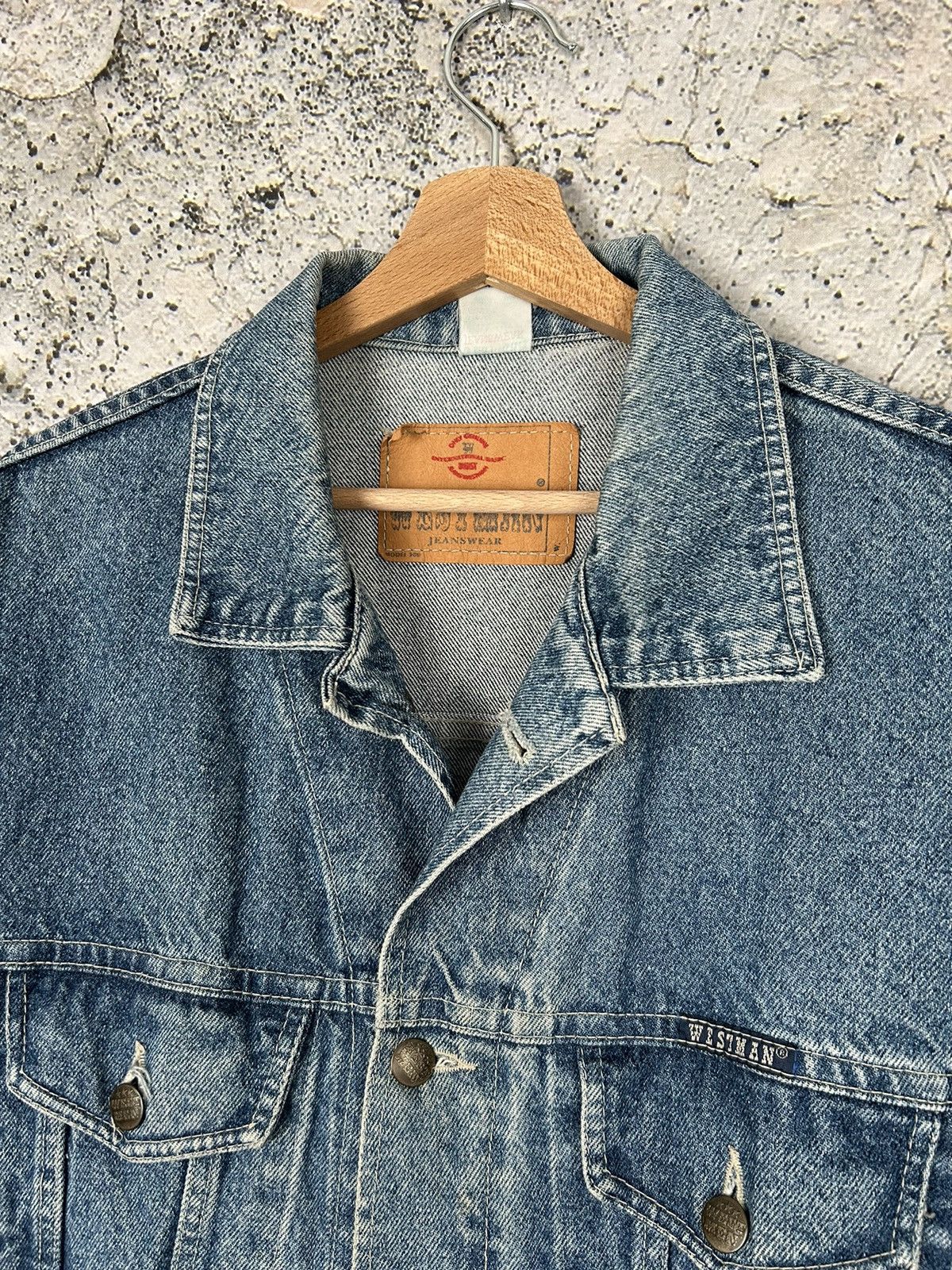 Vintage Vintage Denim Jacket Trucker 90s Streetwear Workwear Size US L / EU 52-54 / 3 - 3 Thumbnail