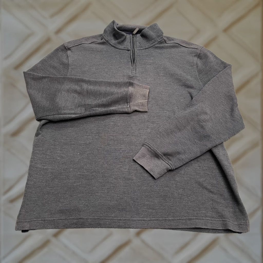 Club Room Club Room Mens XL Gray Cotton Blend 1/4 Zip Pullover Sweatshirt Casual Outdoor Size US XL / EU 56 / 4 - 1 Thumbnail