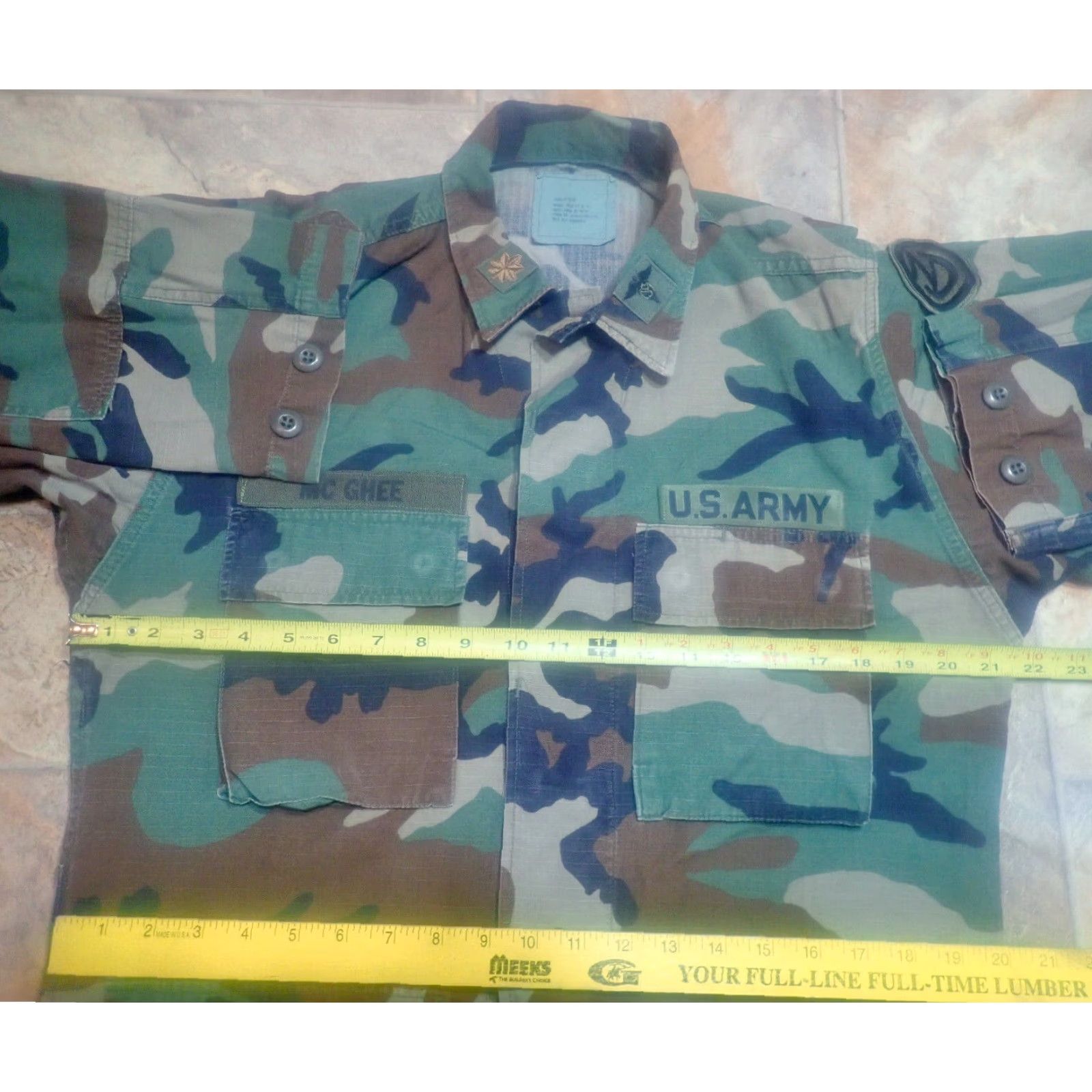 Vintage VINTAGE 80s US Army 102nd Infantry Division Woodland Camo Field Jacket Mens Small Military Camouflage All Decades Size US S / EU 44-46 / 1 - 6 Thumbnail