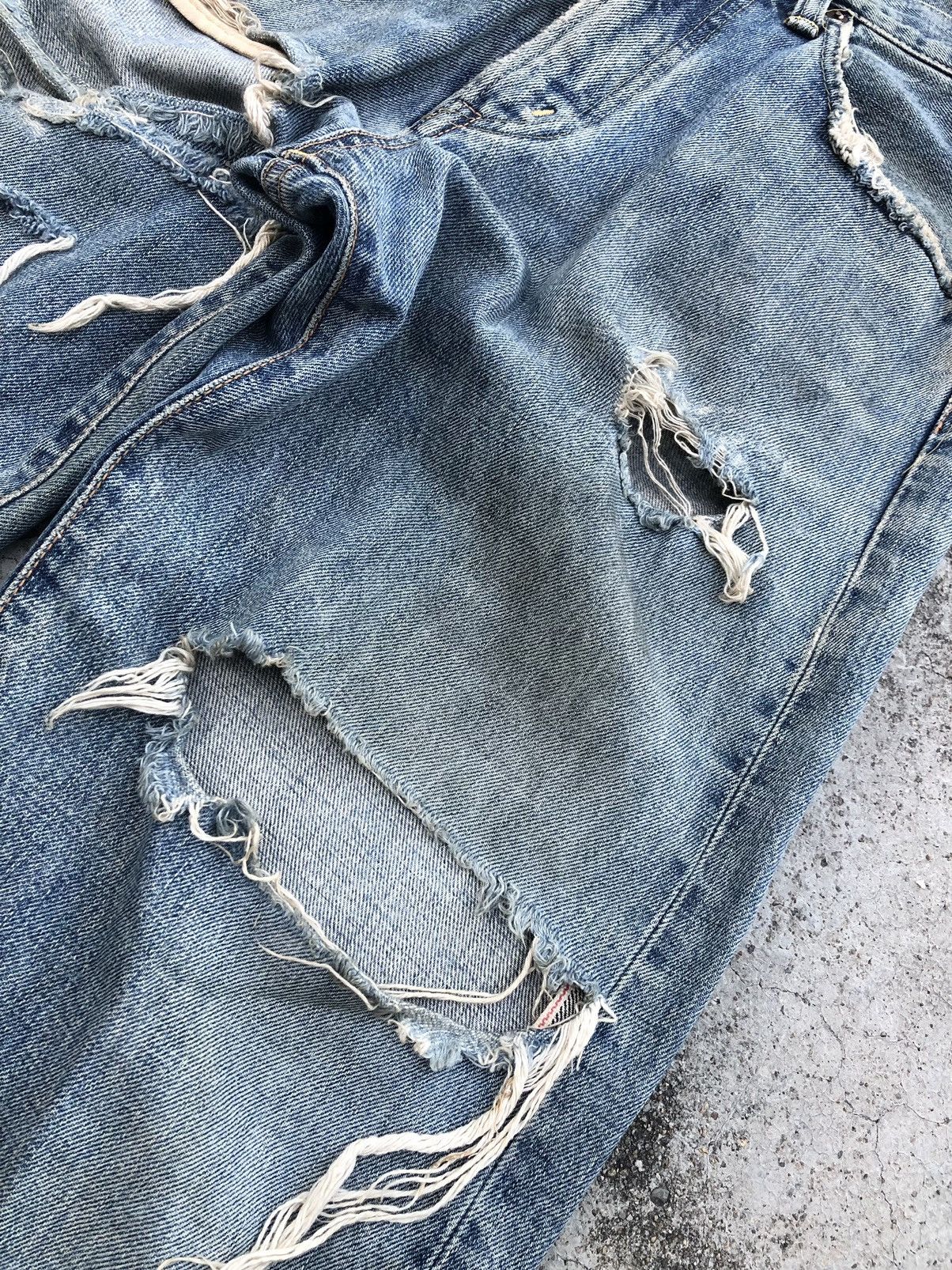 Edwin WIDE LEG DAMAGED VINTAGE EDWIN SELVEDGE DENIM Size US 29 - 5 Thumbnail