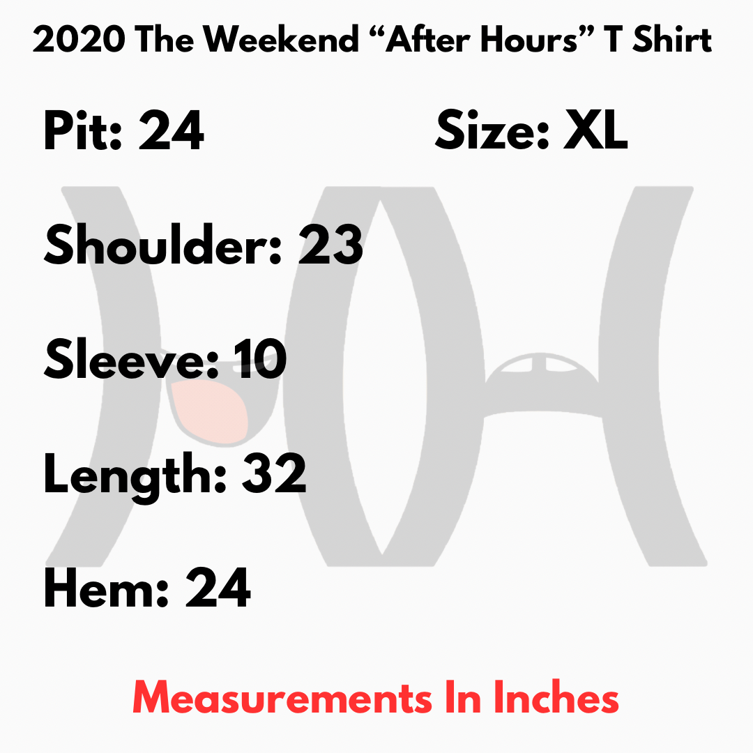 Rap Tees 2020 The Weekend “After Hours” T Shirt Size US XL / EU 56 / 4 - 5 Thumbnail