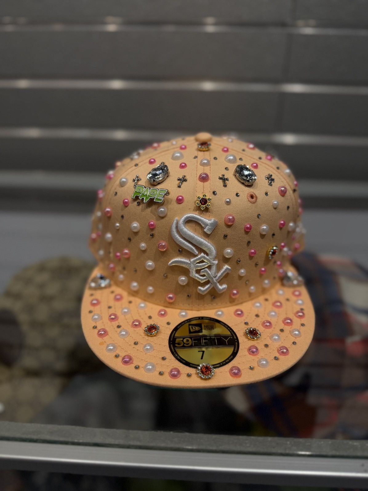 Other PAPE Fitted Hat Stone Crystal Brand New 7 1/2 Size ONE SIZE - 2 Thumbnail