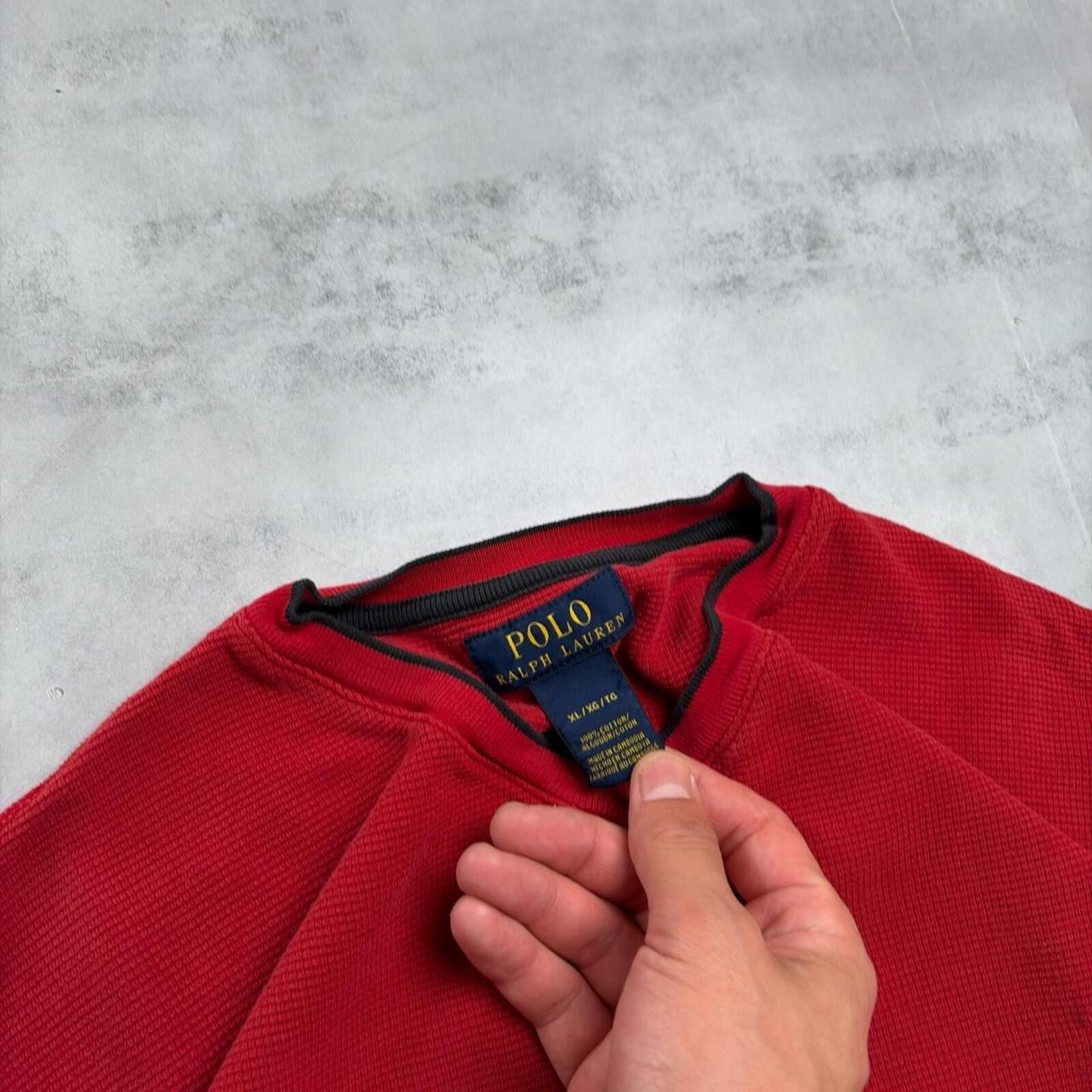 Polo Ralph Lauren Y2K Polo Ralph Lauren Long Sleeve Distressed Thermal Shirt Size US XL / EU 56 / 4 - 6 Thumbnail