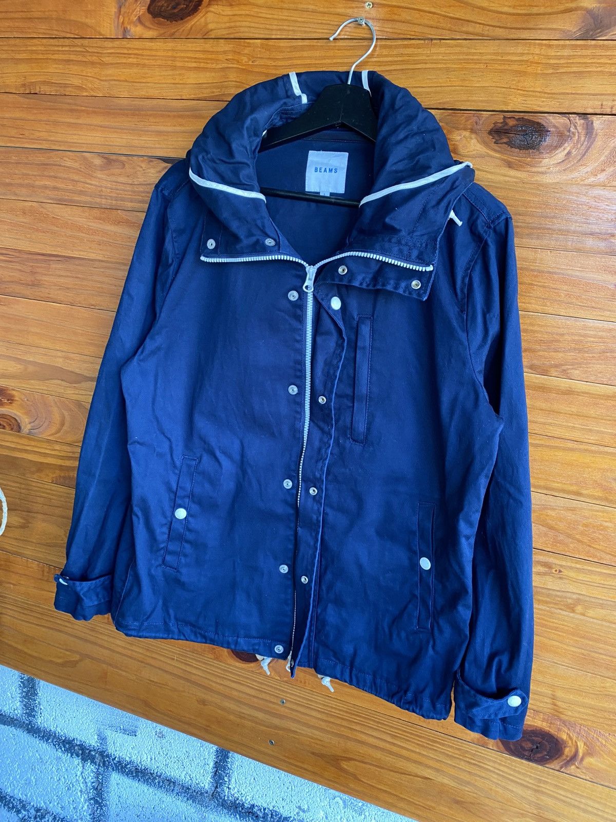 Beams Japan BEAMS Navy Hooded Jacket – Japanese Streetwear Classic Size US L / EU 52-54 / 3 - 5 Thumbnail