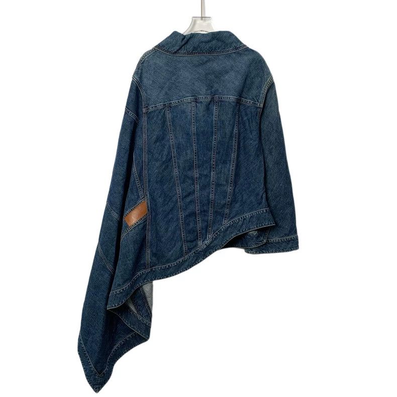 Loewe Loewe Dark blue cotton collar single row unisex denim coat Size XS / US 0-2 / IT 36-38 - 2 Thumbnail