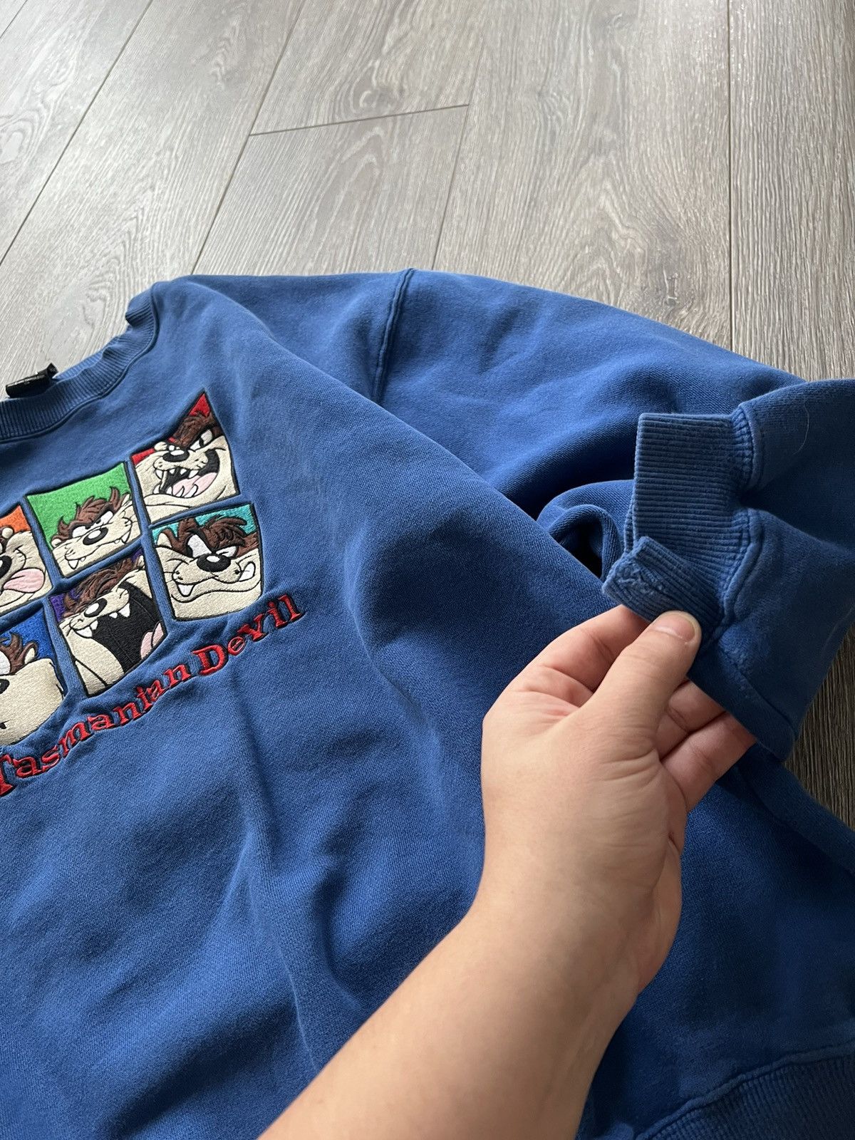 Band Tees × Warner Bros 1996 Vintage 💥 Looney Tunes Tasmanian Devil Sweatshirt Movie Size US M / EU 48-50 / 2 - 10 Thumbnail