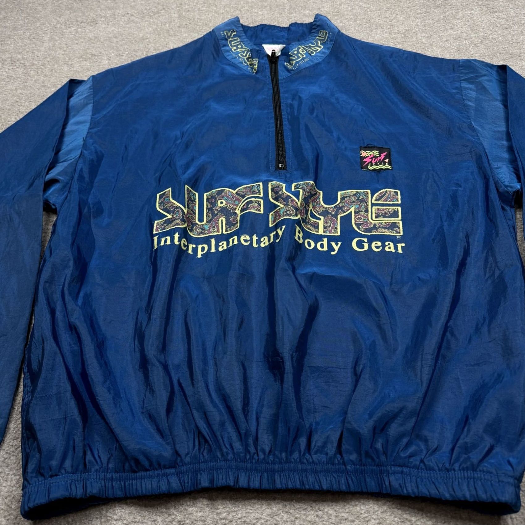 Vintage Vintage Surf Style Jacket Men's L Blue 90s Windbreaker/Softshell Nylon Zip Quarter 1/4 Zip Logo Size US L / EU 52-54 / 3 - 2 Thumbnail