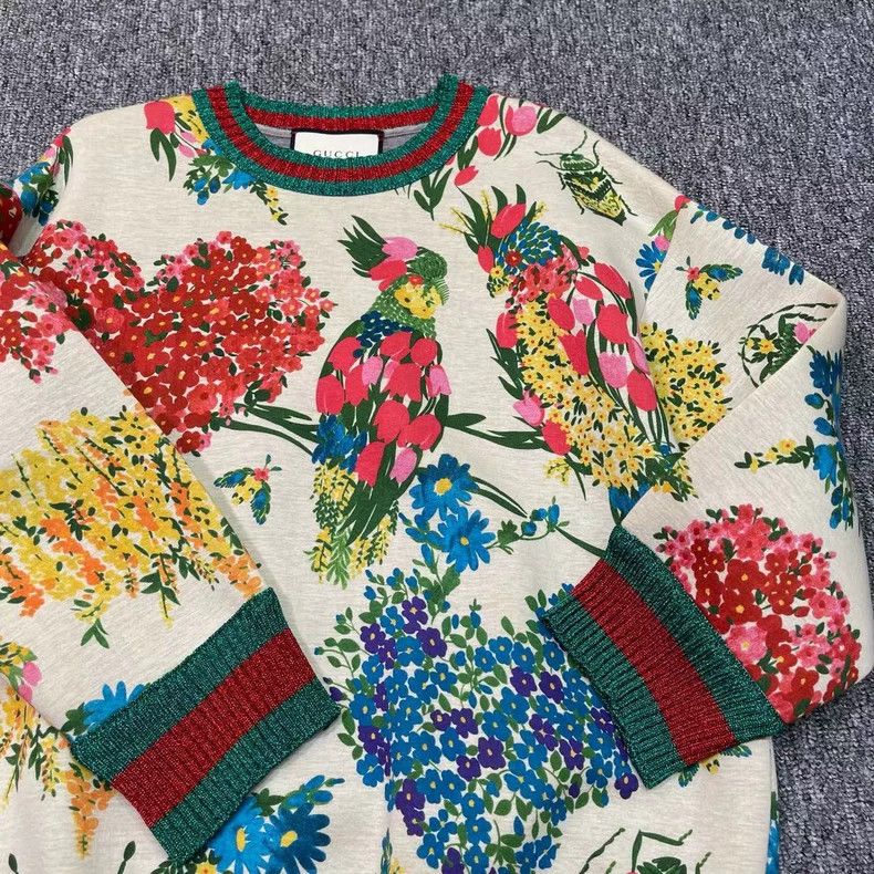 Gucci Gucci Authentic floral parrot sweatshirt 2501-Nextarrow Size US M / EU 48-50 / 2 - 5 Thumbnail
