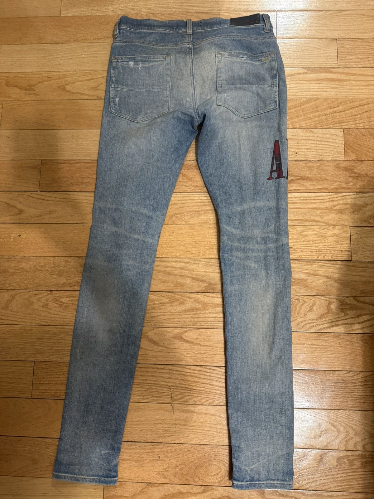 Amiri Amiri Red Plaid Side Logo blue Jeans Size US 30 / EU 46 - 7 Thumbnail
