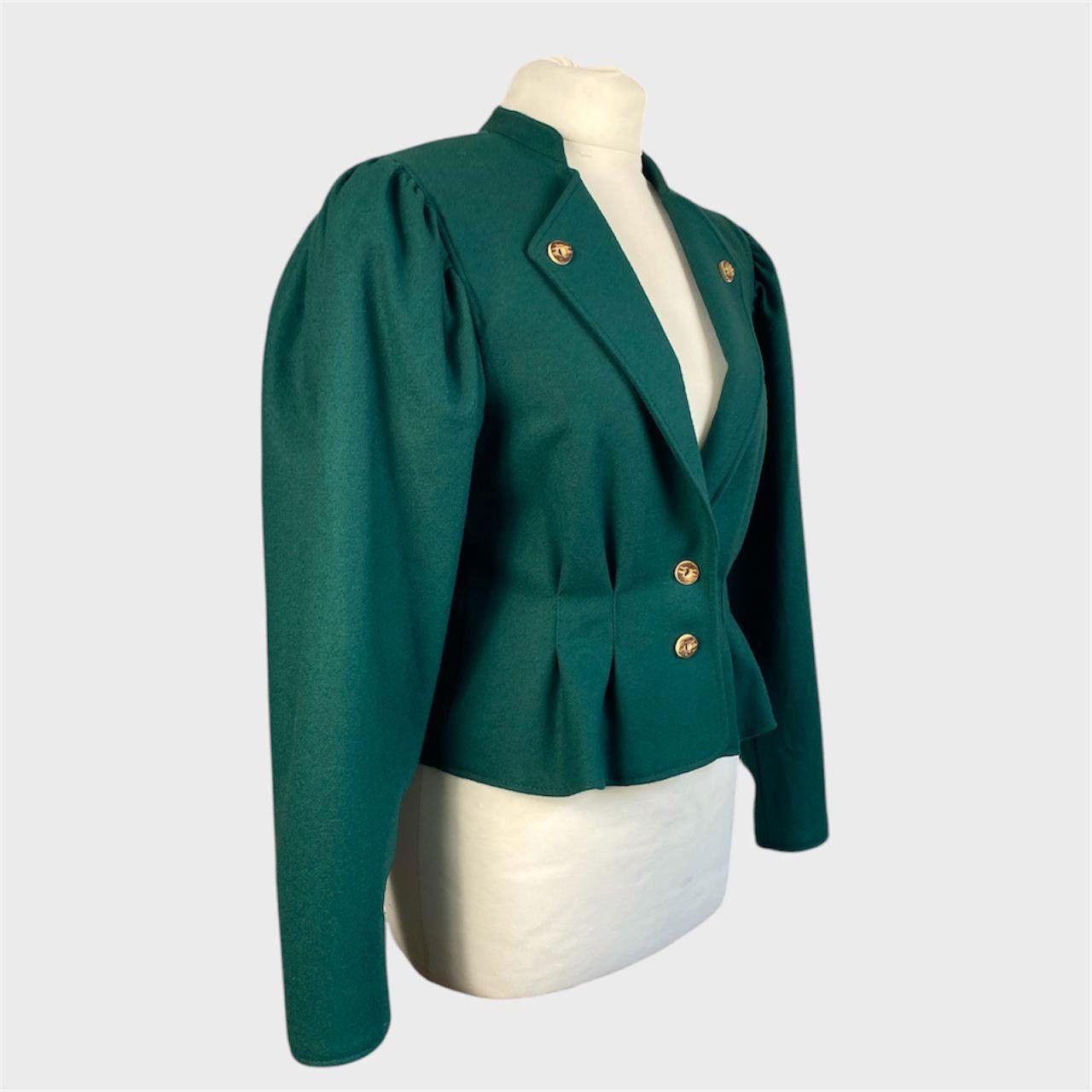 Other Vintage Green Wool Blazer Size S Defined Waist Jacket Size S / US 4 / IT 40 - 6 Thumbnail