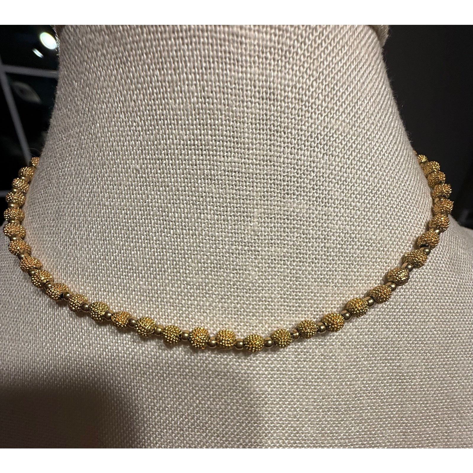 Other Vintage Napier Gold Tone Beaded Necklace 15” Size ONE SIZE - 1 Thumbnail