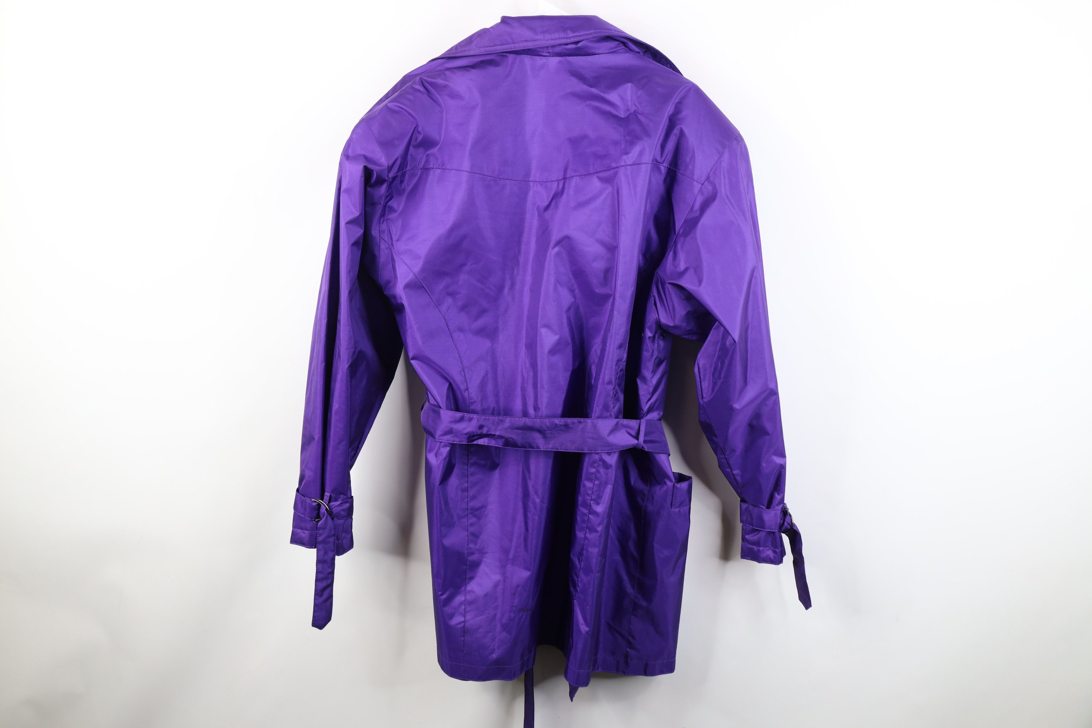 Vintage Vintage 90s Pelle Belted Trench Coat Rain Jacket Purple Size XXL / US 16-18 / IT 52-54 - 13 Thumbnail