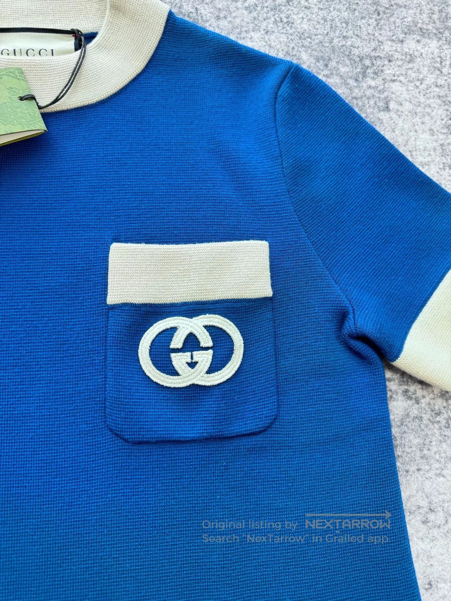 Gucci gucci blue and white knitted short dress. Size S / US 4 / IT 40 - 3 Thumbnail