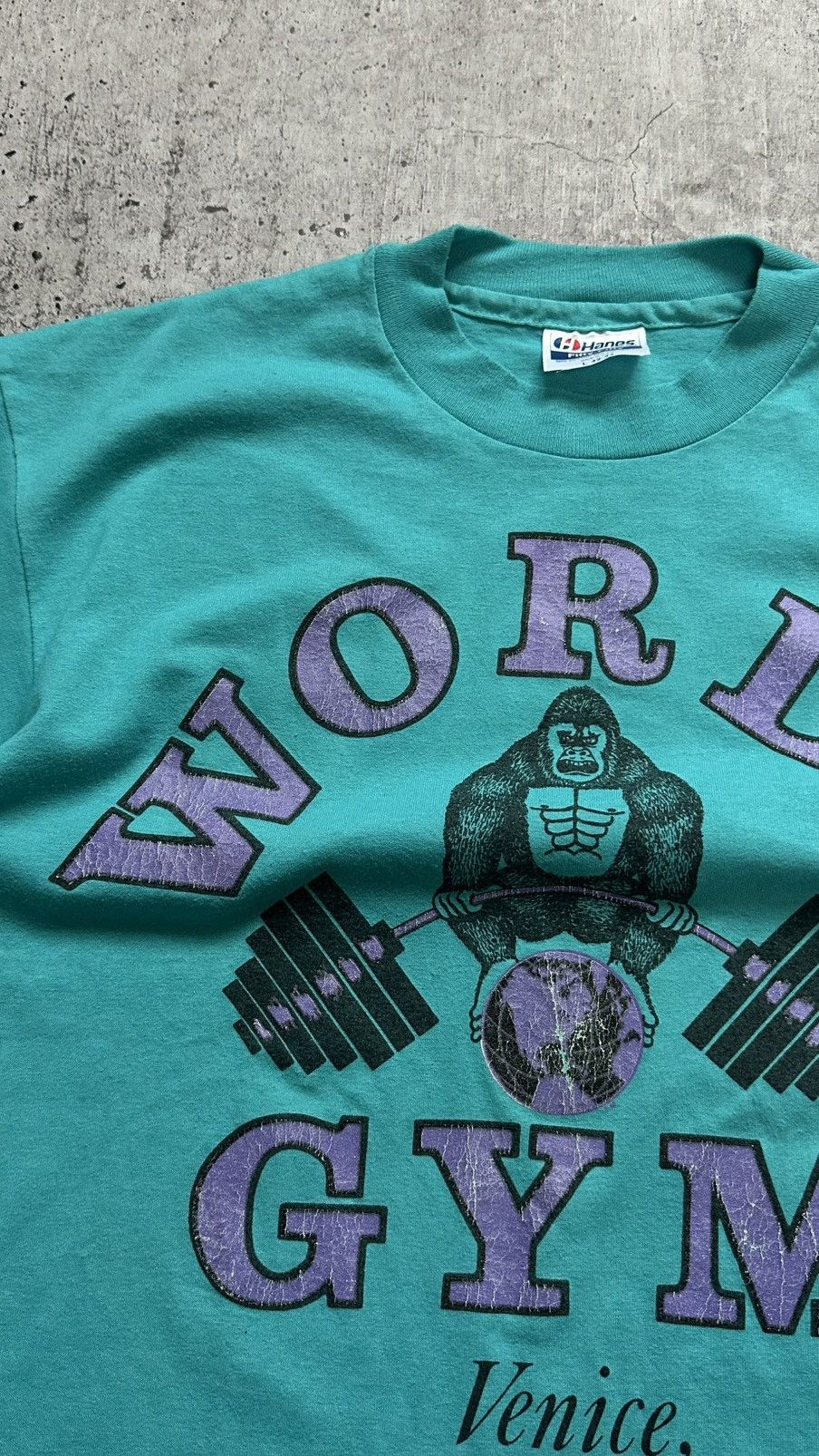 Vintage Vintage 90’s World Gym Venice California Single Stitch Tee Size US L / EU 52-54 / 3 - 5 Thumbnail
