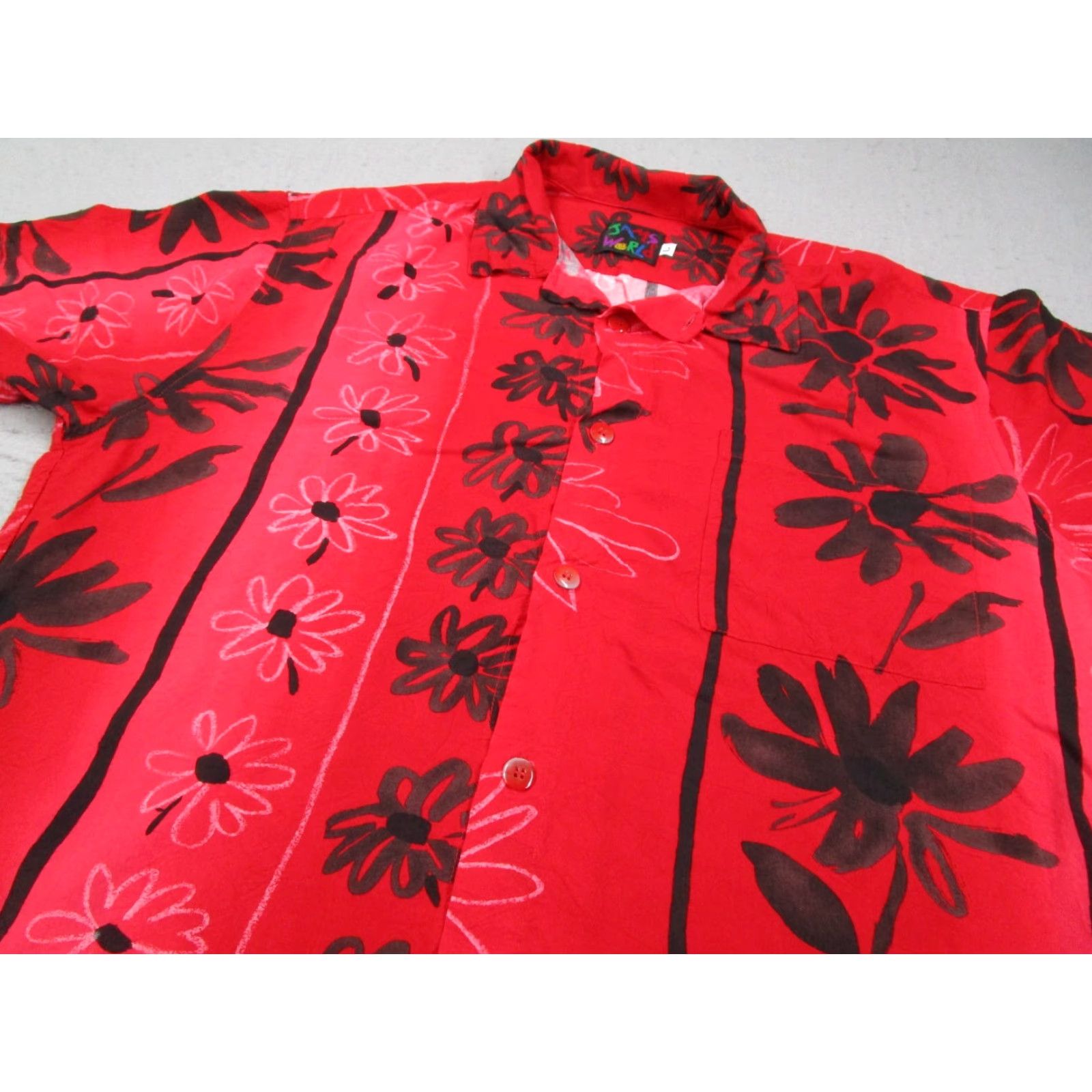 Jams World VINTAGE Jams World Shirt Mens L Red Jolie Floral Rayon Hawaiian Aloha Tiki USA Size US L / EU 52-54 / 3 - 2 Thumbnail