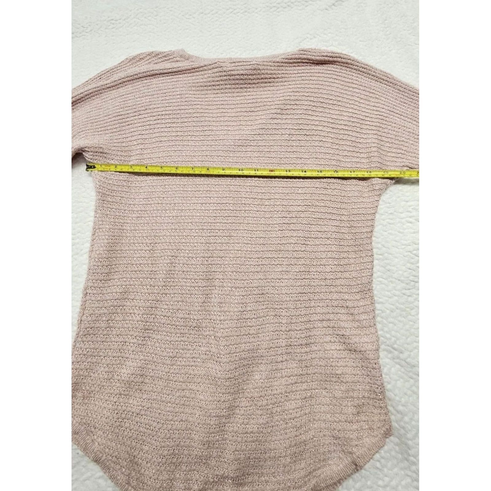 Vintage VINTAGE Shimmery Blush Pink Feminine Relaxed Fit Rounded Hem Knit Sweater M NWT Size M / US 6-8 / IT 42-44 - 4 Thumbnail