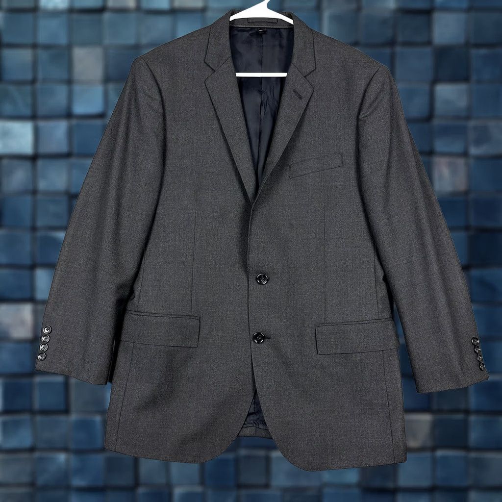 J.Crew J.CREW Blazer Wool Navy Blue Sport Coat Mens 41R Loro Piana Super 120's Notch Lapel Four-Button Flat Front Regular Fit Wool Blazer Navy Mens 41R Size 42R - 1 Thumbnail