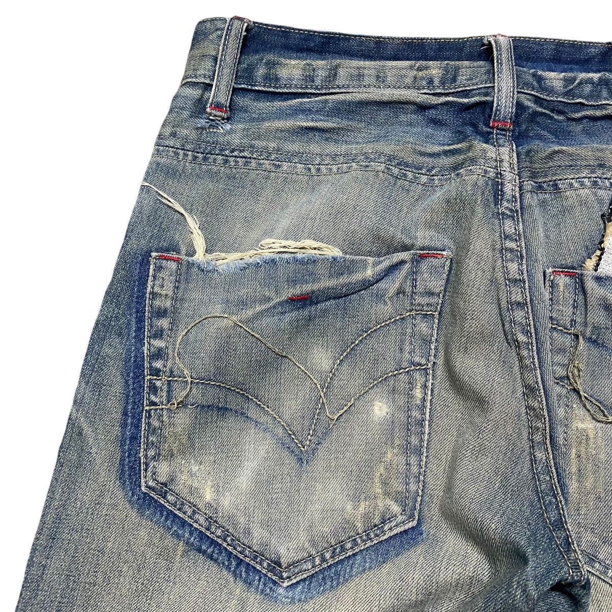 Japanese Brand CRAZY LEOPARD Denim Poker Jeans Ripped Size US 32 / EU 48 - 13 Thumbnail