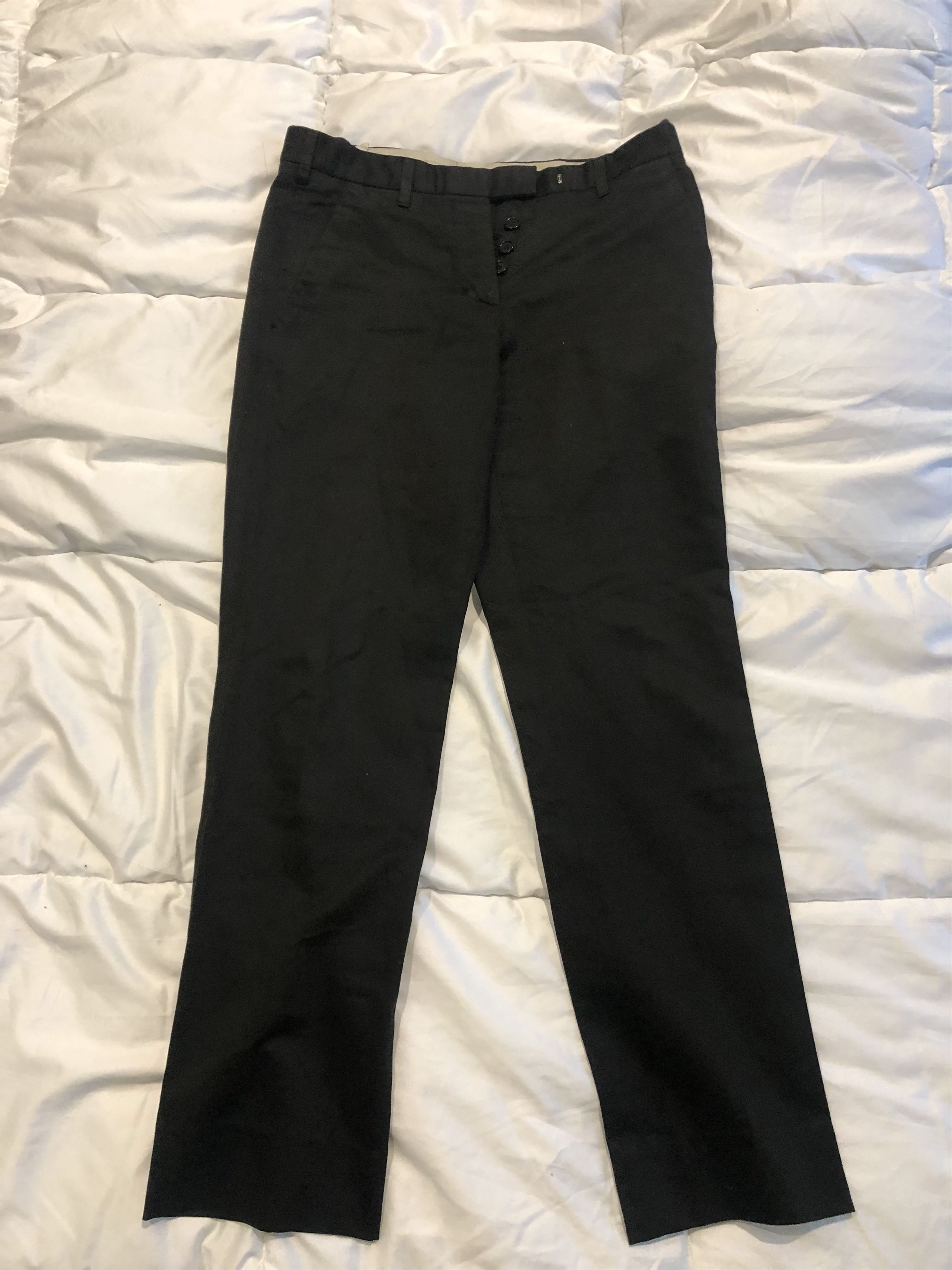 90s flower dress GIORGIO ARMANI Size 34 Black Solid Polyester Elastane Tuxedo Dress Pants –  Sui Generis Designer Consignment main image 1