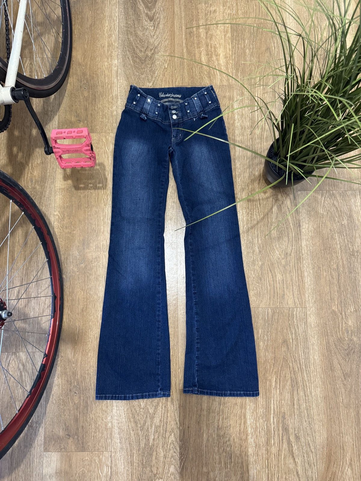 Vintage VINTAGE AVANT GARDE WASHED DENIM PANTS FLARE JEANS Size 26" / US 2 / IT 38 - 1 Thumbnail