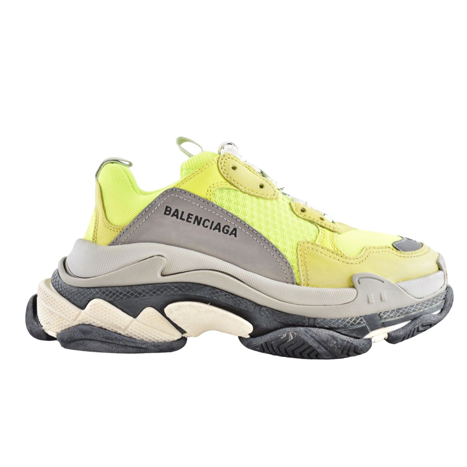 Balenciaga Balenciaga Triple S Mens Jaune Neon Yellow Grey Speed Size US 6 / EU 39 - 1 Thumbnail