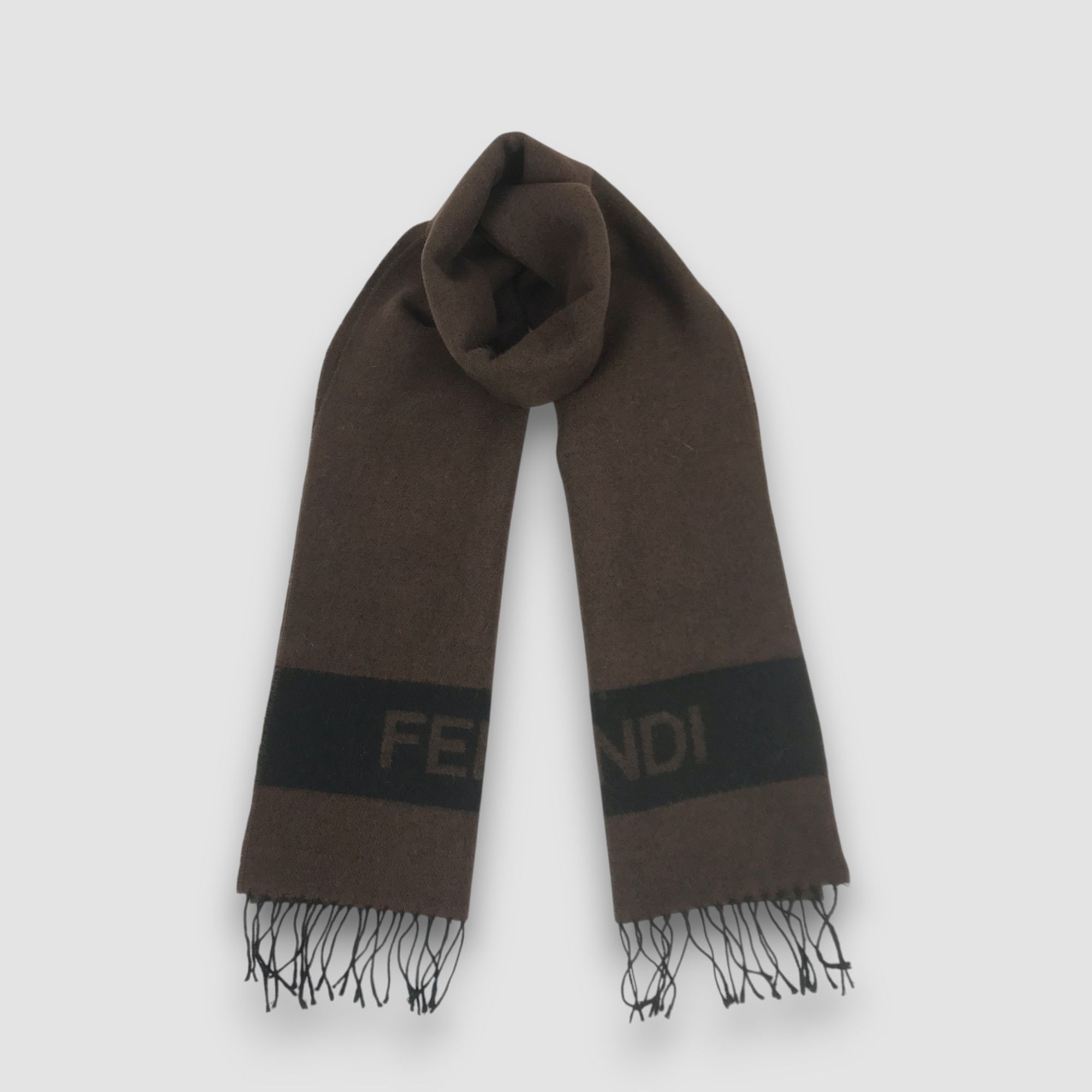 Fendi Vintage 90s Fendi Scarf Muffler Wool Cashmere Scarves Size ONE SIZE - 1 Thumbnail