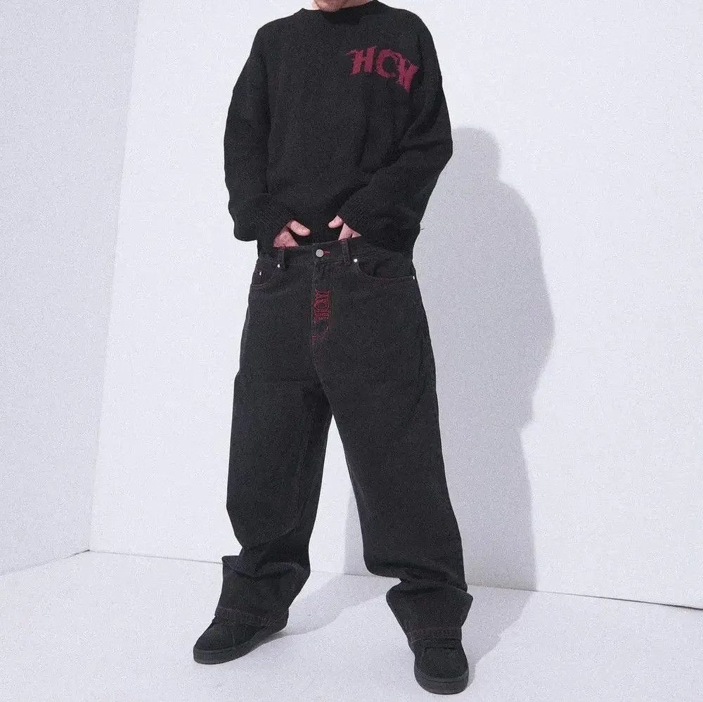 Japanese Brand × Vintage Retro Y2K jeans skeleton straight Trousers Wide Leg Size US 32 / EU 48 - 2 Thumbnail