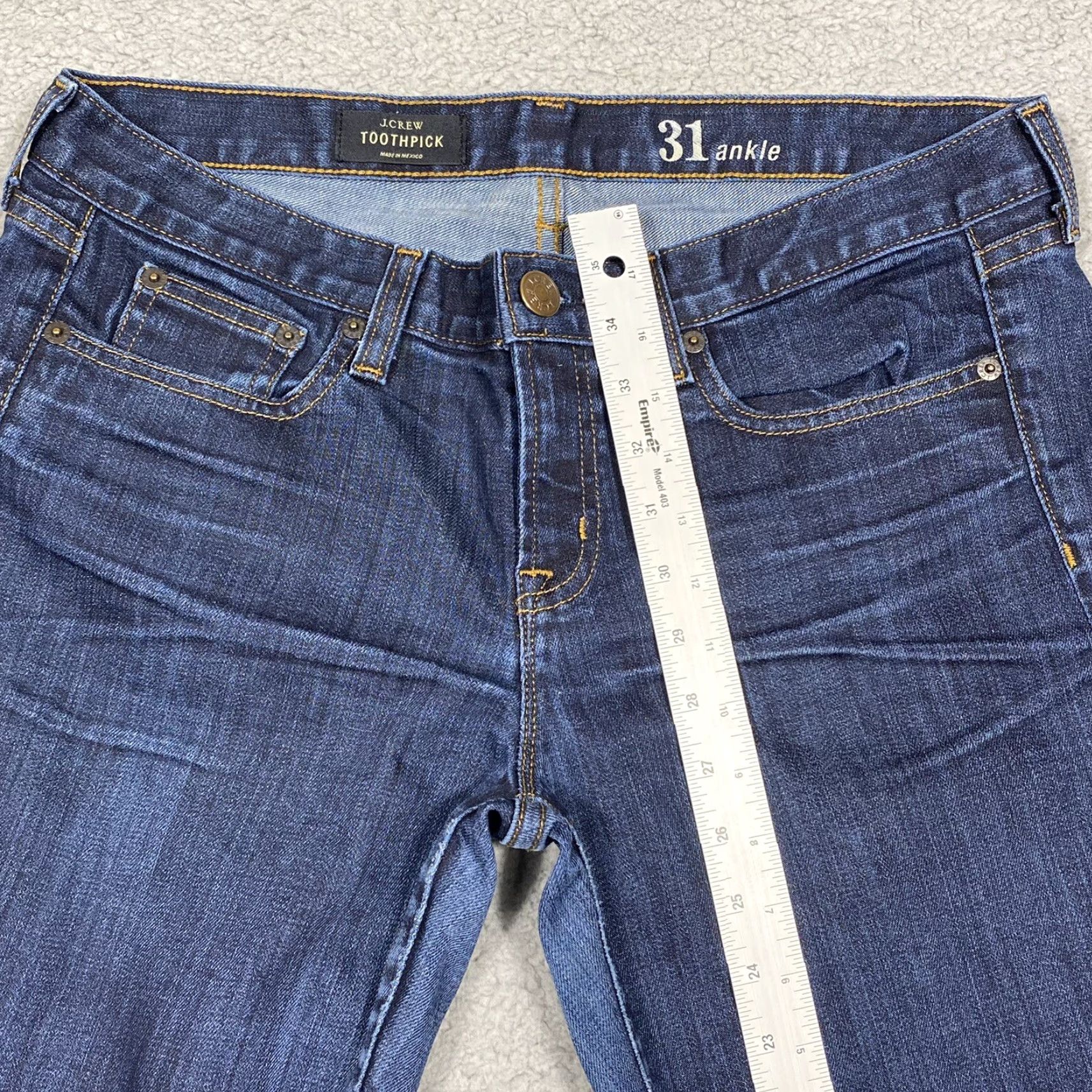 J.Crew J.Crew Toothpick Jeans Womens Size 31 Ankle Skinny Blue Denim Size 24" / US 00 / IT 34 - 2 Thumbnail