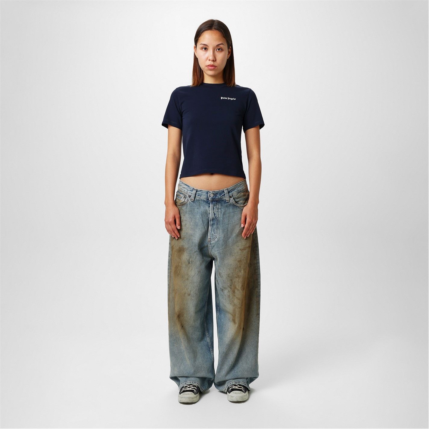 Palm Angels o1g2r1mq0325 Embroidered Logo T-Shirt in Navy Size XL / US 12-14 / IT 48-50 - 6 Thumbnail