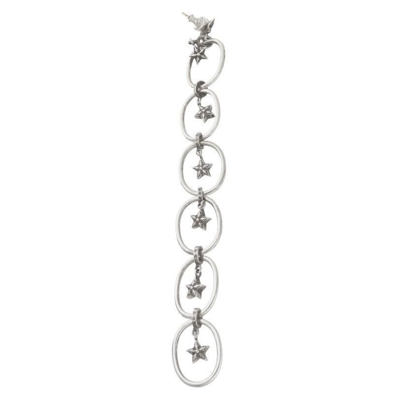 Chrome Hearts Chrome Hearts Silver Oval Star Drop Earring Size ONE SIZE - 2 Thumbnail