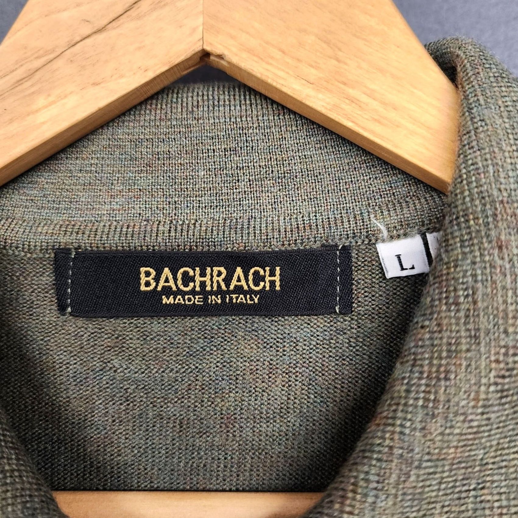Vintage VINTAGE Bachrach Shirt Mens Large Green Merino Wool Polo Henley Italy Size US L / EU 52-54 / 3 - 3 Thumbnail
