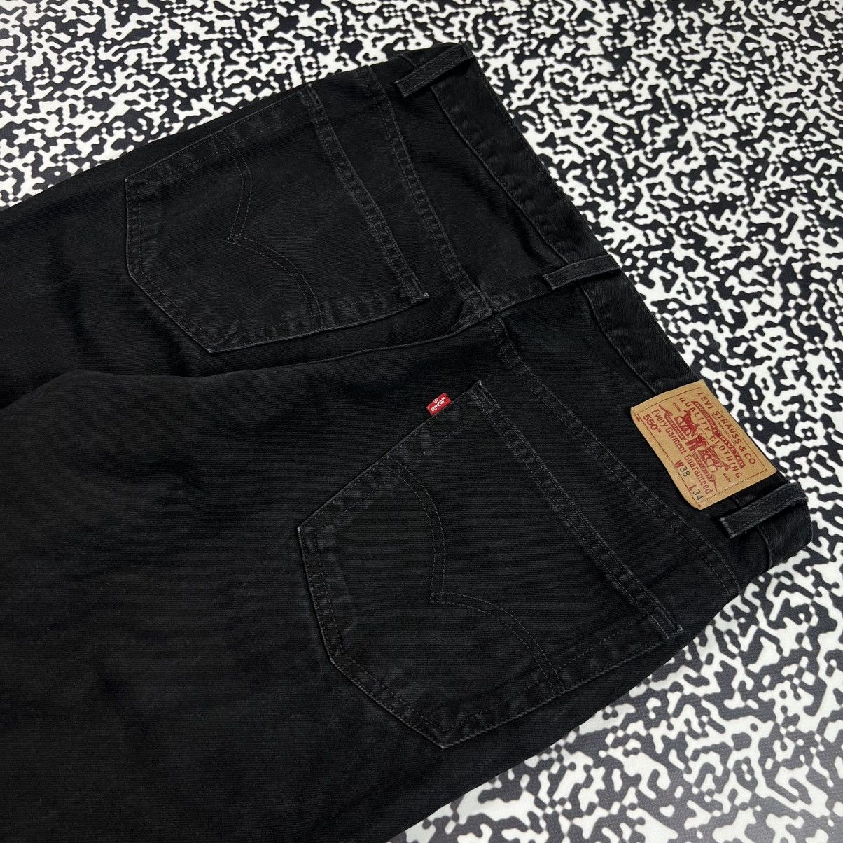 Levi's Vintage Clothing 38x34 Levis 550 Vintage Washed Black Denim Jeans USA Style Size US 38 / EU 54 - 5 Thumbnail