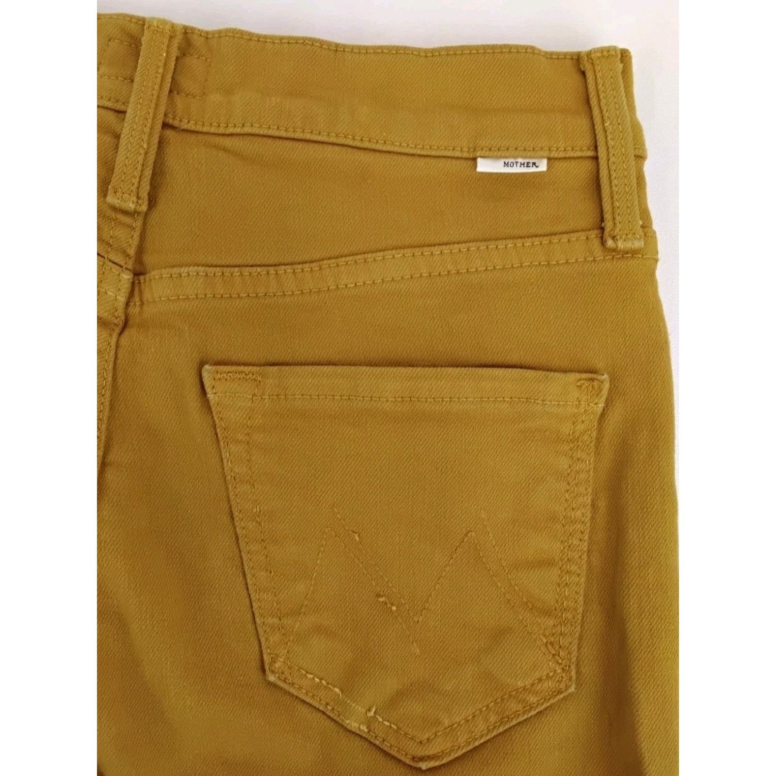 MOTHER Mother Tomcat Ankle Fray Jeans Women's 25 Mustard Yellow Size 25" / US 0 / IT 36 - 7 Thumbnail