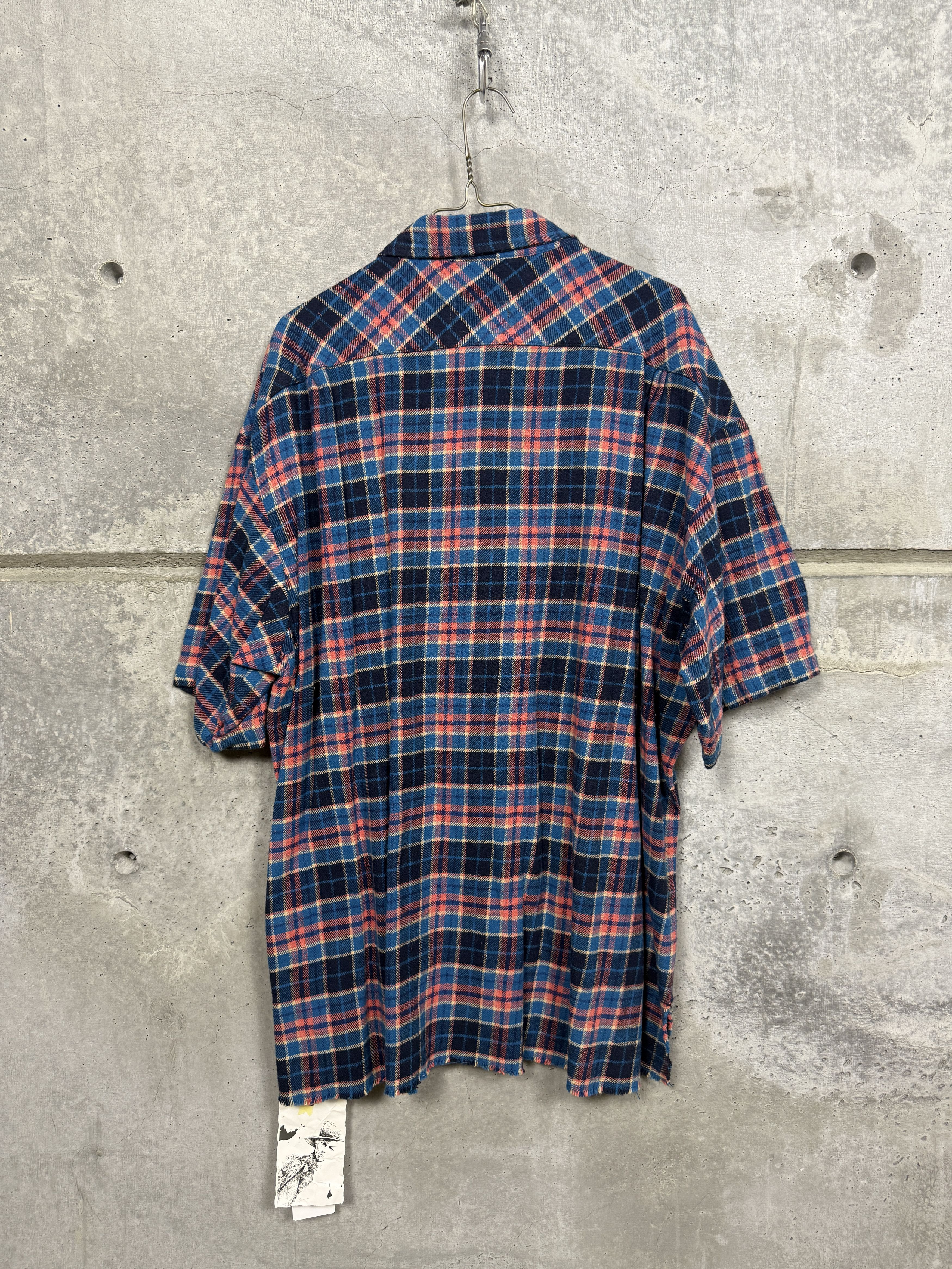 Greg Lauren $795 Greg Lauren Plaid Short Sleeve Shirt Size US XL / EU 56 / 4 - 5 Thumbnail