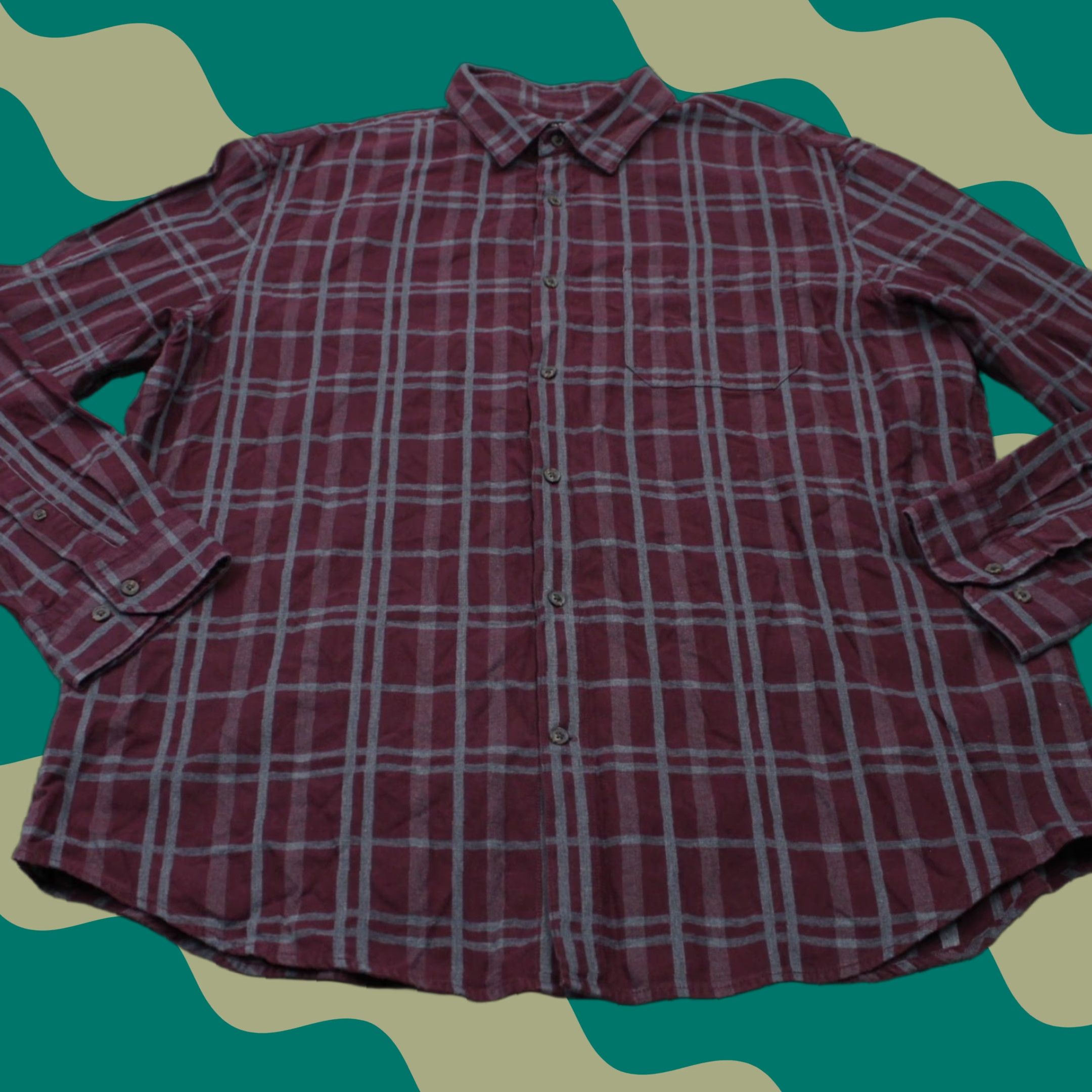 Banana Republic Banana Republic Luxe Flannel Shirt Adult XL Red Button-Up Long Sleeve Plaid Cotton Regular Mens Size US XL / EU 56 / 4 - 1 Thumbnail