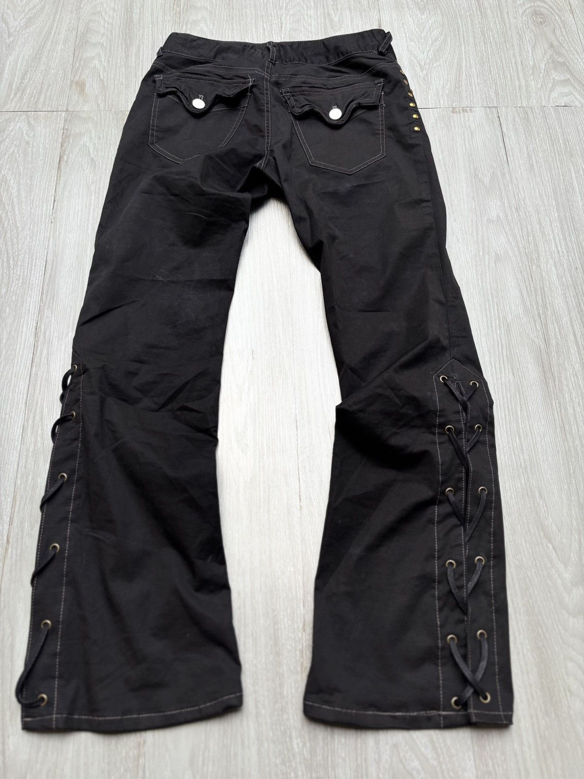 TORNADO MART lace up flare pants