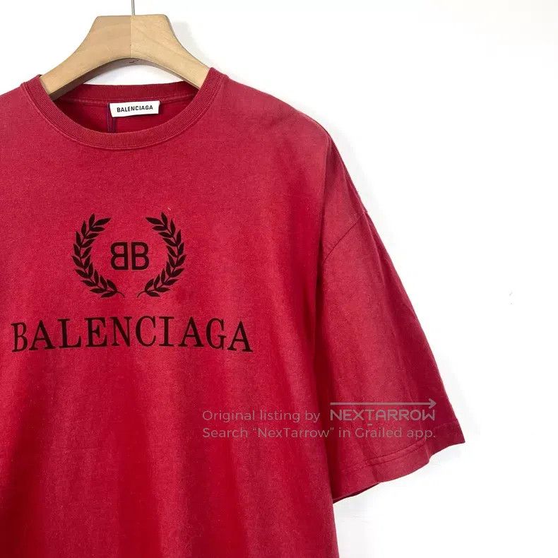 Balenciaga Balenciaga Red BB wheat ear print short-sleeve t-shirt Size US S / EU 44-46 / 1 - 5 Thumbnail