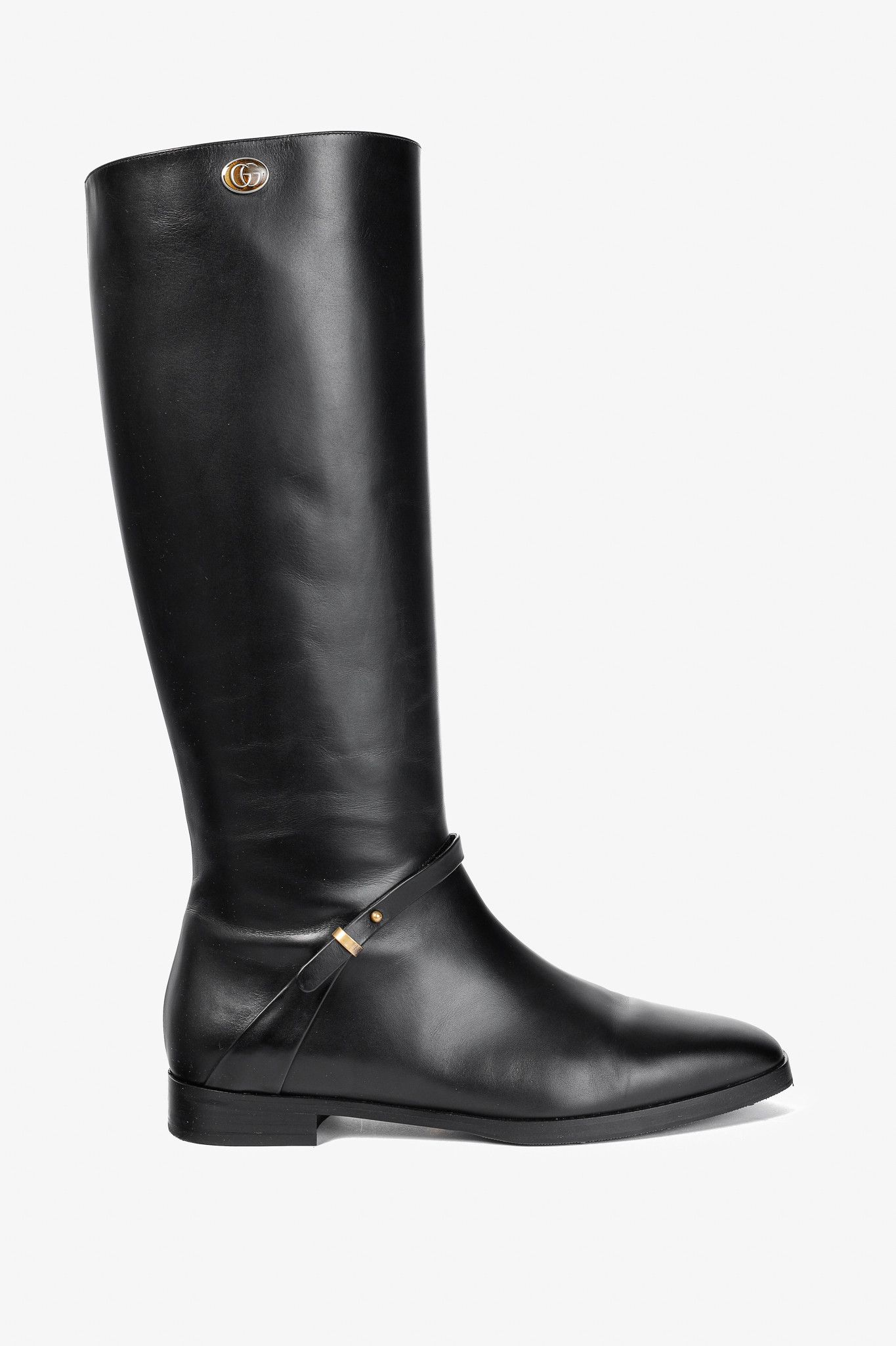 Gucci Gucci Rosie Black Elite Calf Leather Riding Boots Size US 8.5 / IT 38.5 - 1 Thumbnail