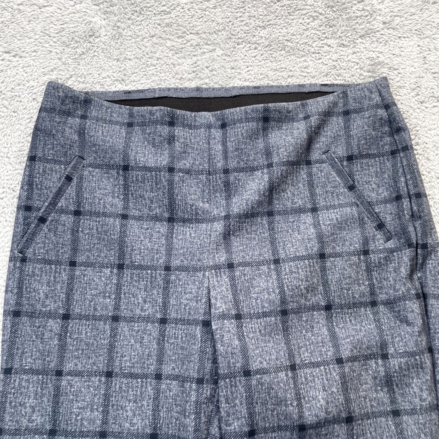 Vintage Chico's Pants Womens Medium Gray Plaid Straight Leg Slimming Ankle Casual Co Size 32" / US 10 / IT 46 - 5 Thumbnail