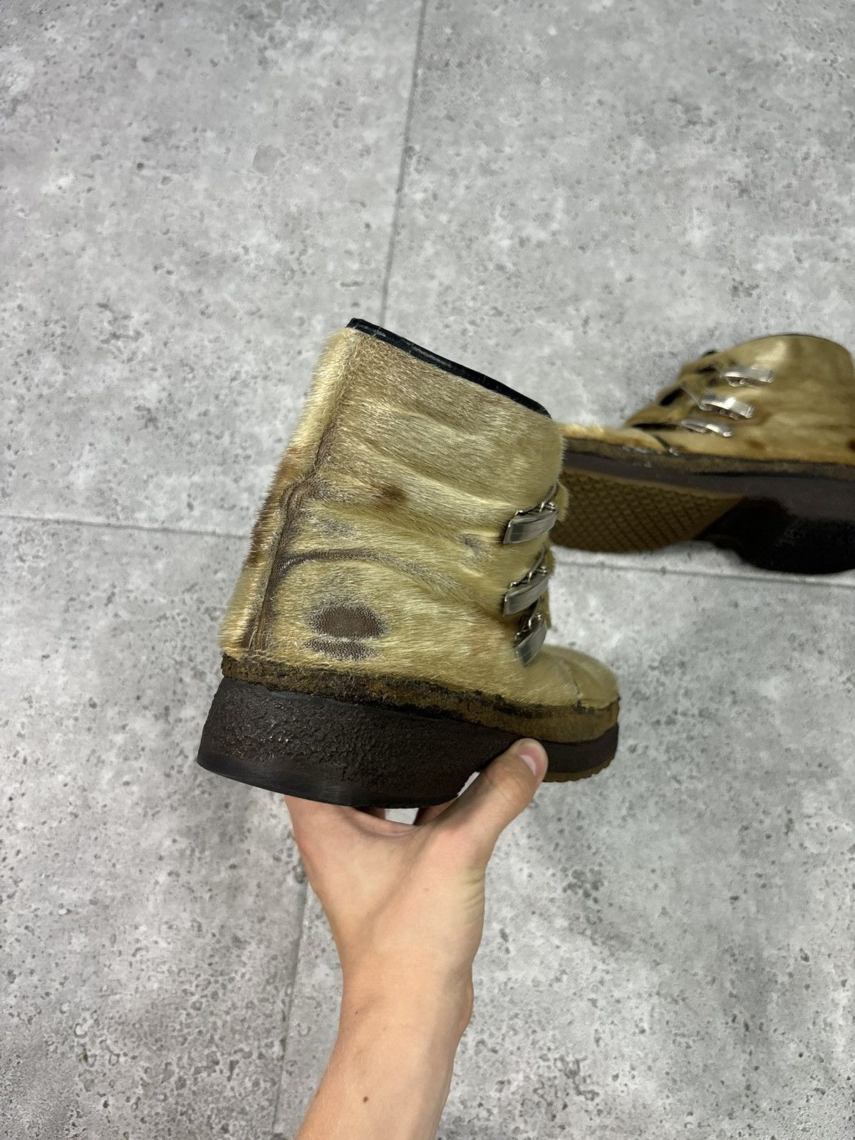 Japanese Brand × Vintage 2000s Japan Fur Boots Shoes Avant Garde Rare Y2K Size US 9.5 / EU 42-43 - 3 Thumbnail