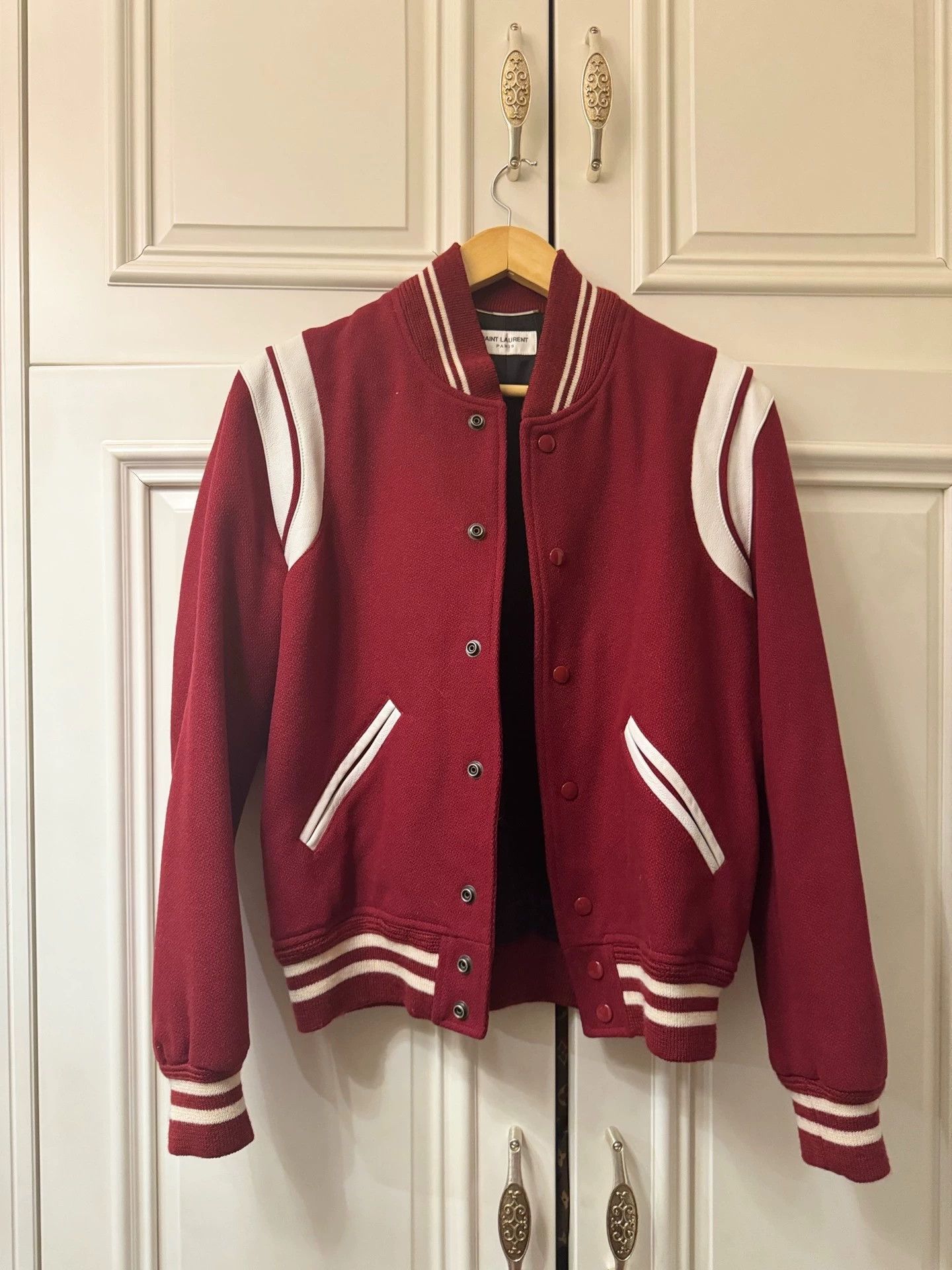 Saint Laurent Paris Red baseball jacket