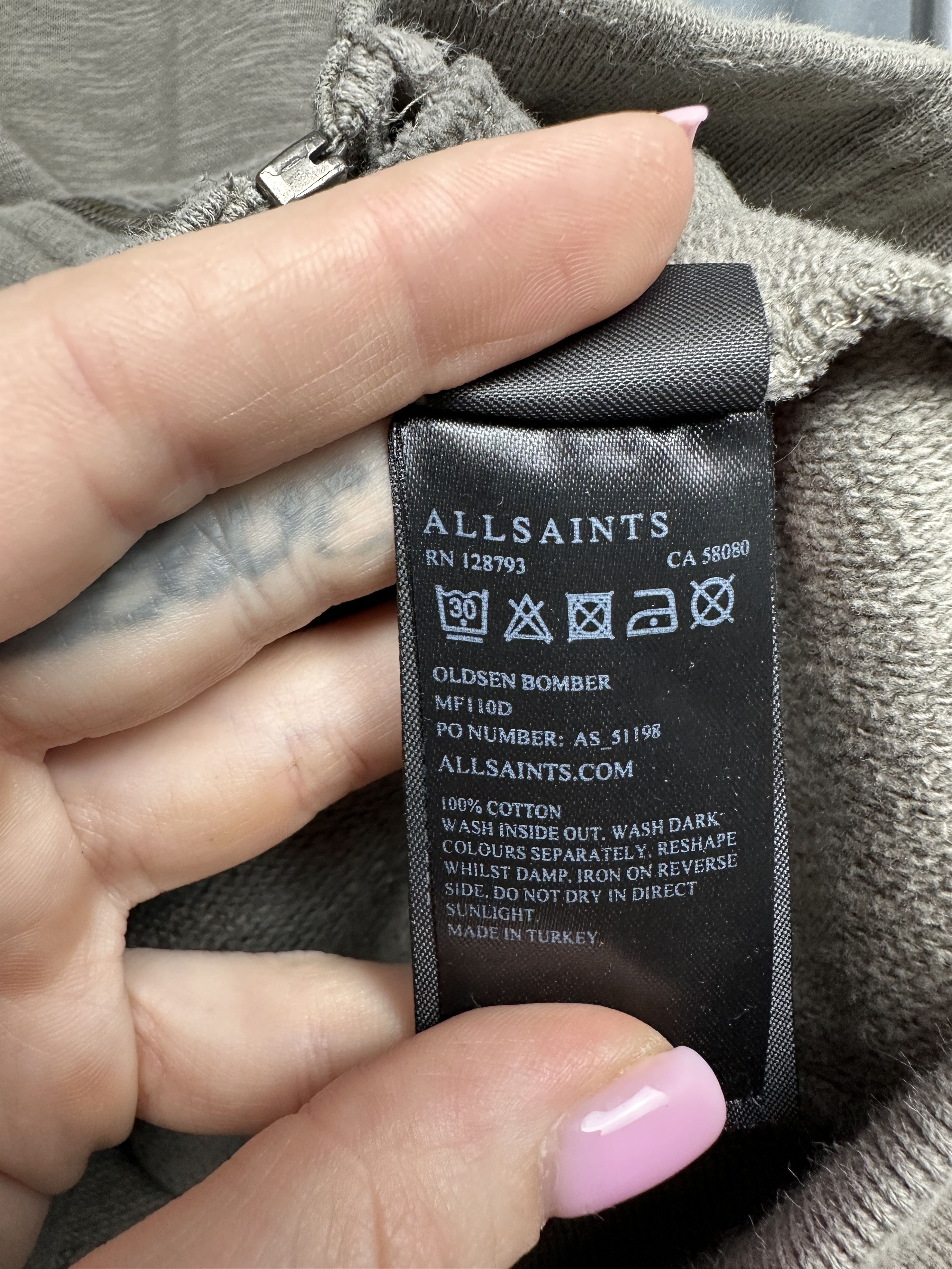 Allsaints Allsaints Vintage Mens Oldsen Bomber Jacket Zip Hoodie Size US M / EU 48-50 / 2 - 5 Thumbnail